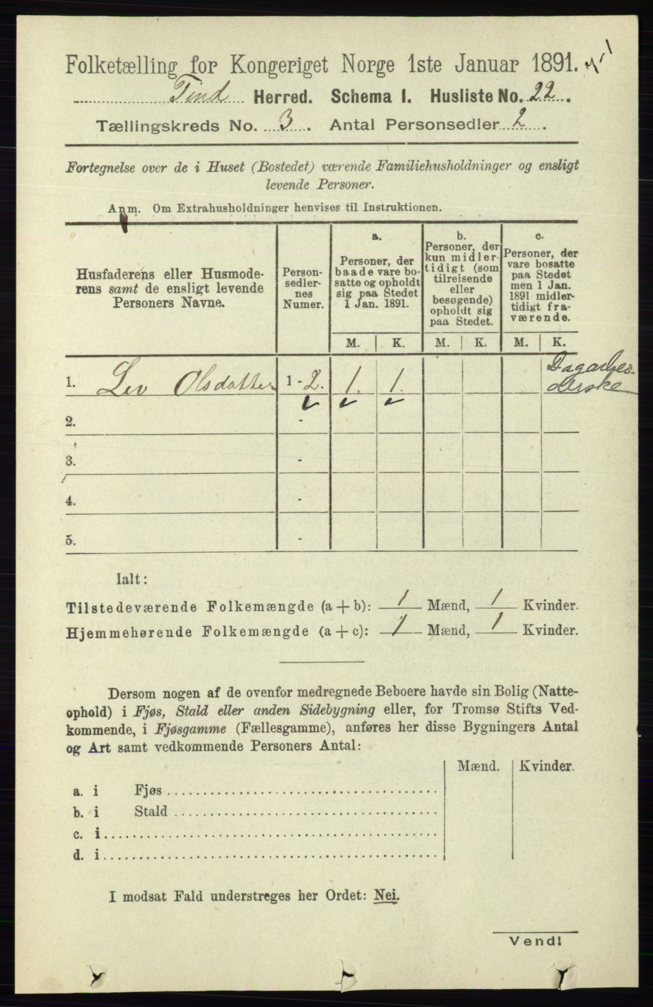 RA, 1891 census for 0826 Tinn, 1891, p. 491