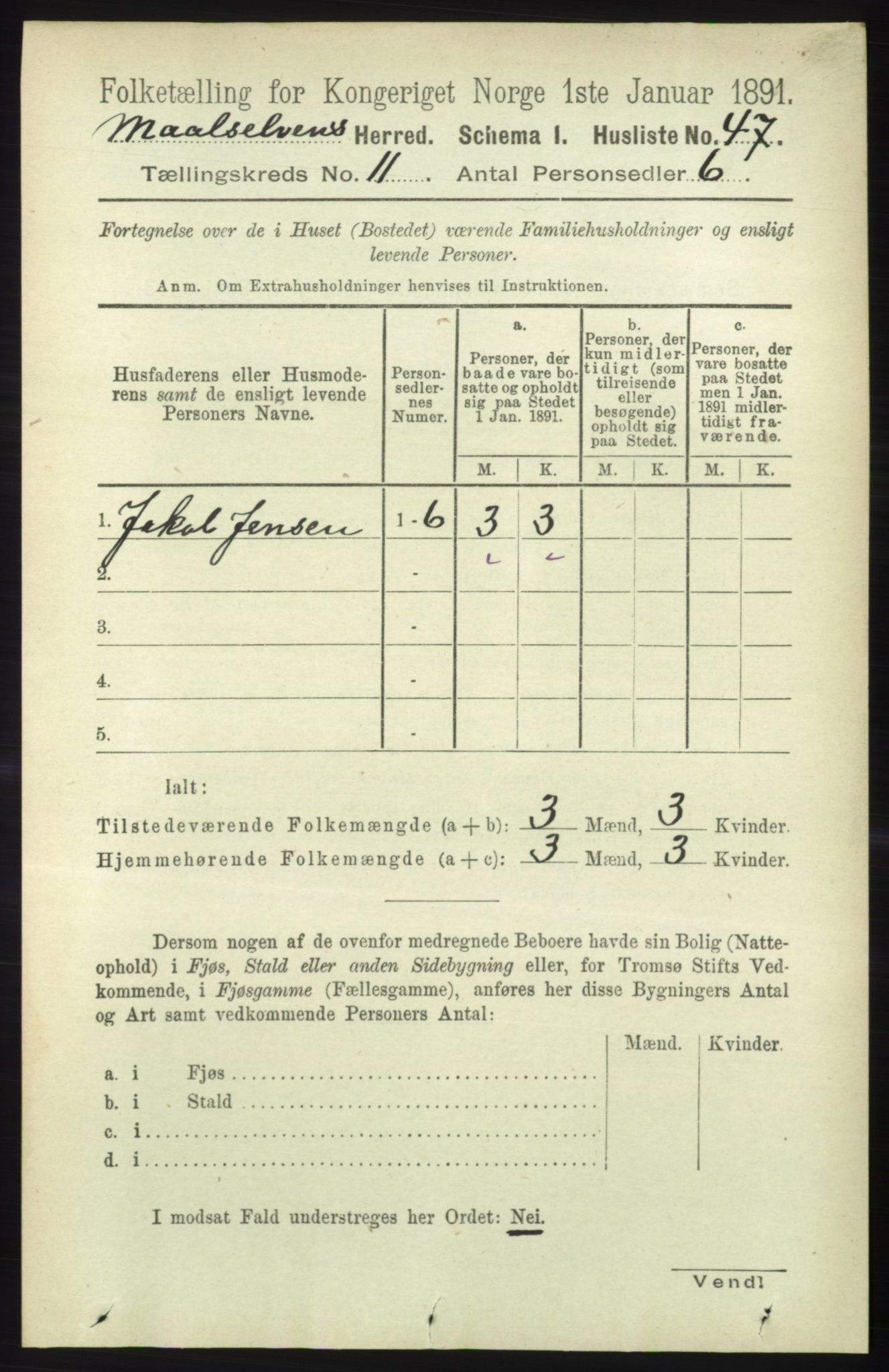 RA, 1891 census for 1924 Målselv, 1891, p. 3238