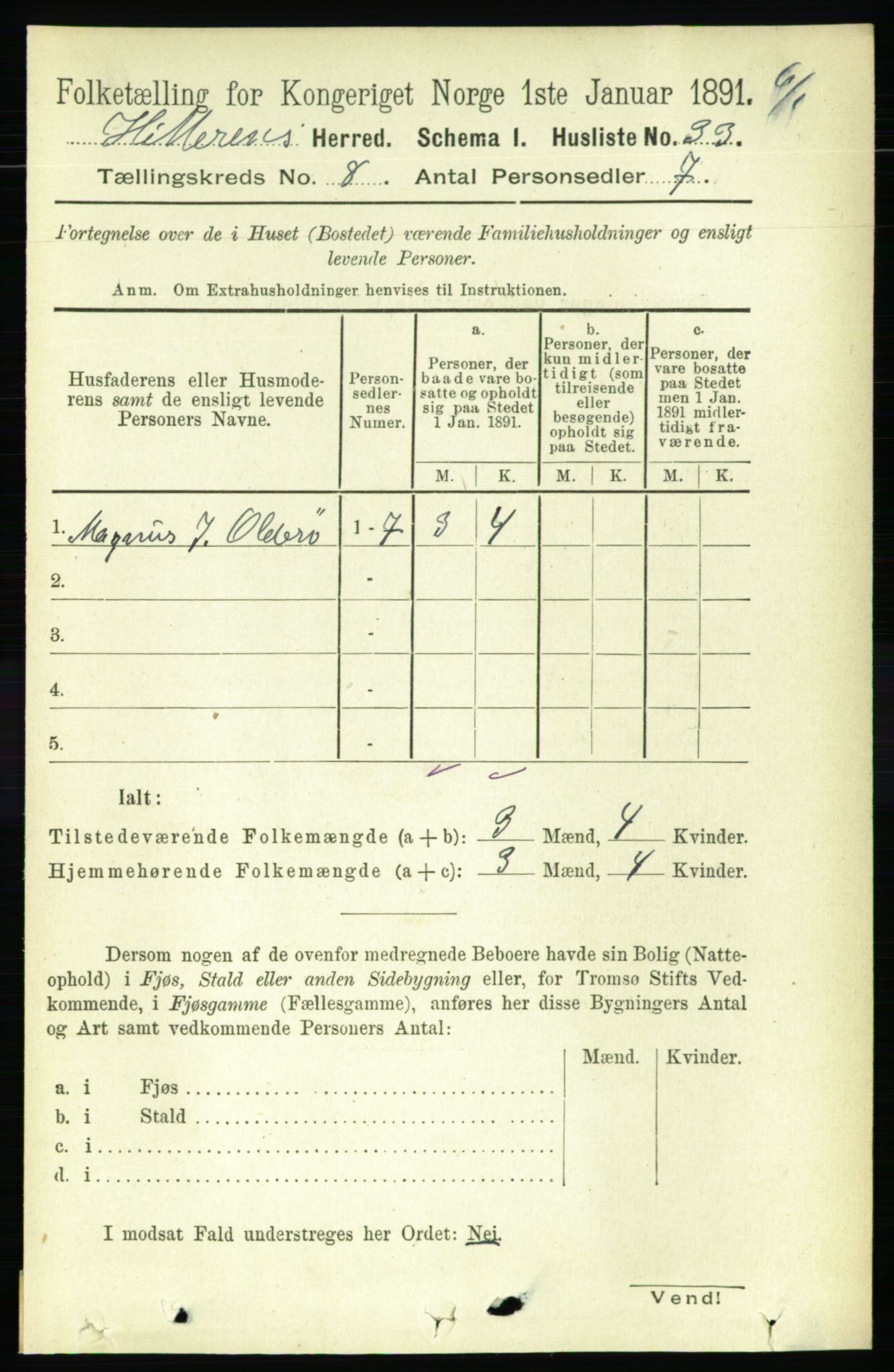 RA, 1891 census for 1617 Hitra, 1891, p. 1456