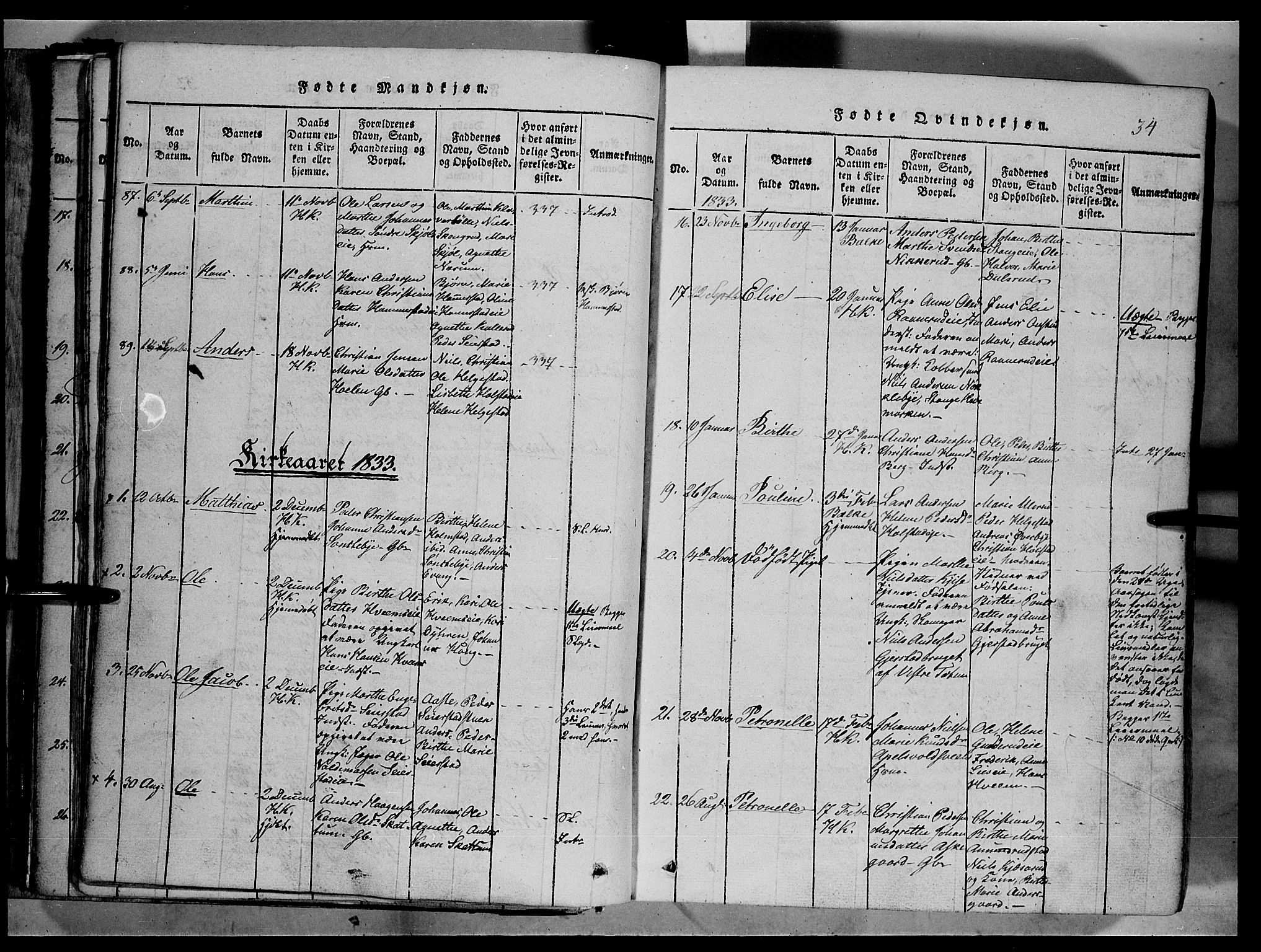 Østre Toten prestekontor, SAH/PREST-104/H/Ha/Haa/L0001: Parish register (official) no. 1, 1828-1839, p. 34