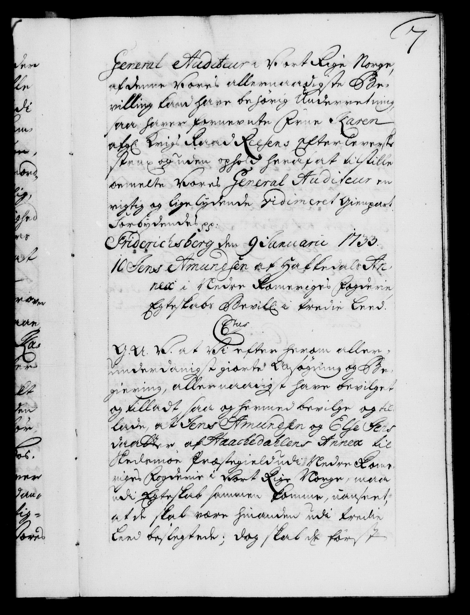 Danske Kanselli 1572-1799, AV/RA-EA-3023/F/Fc/Fca/Fcaa/L0028: Norske registre, 1733-1734, p. 7a