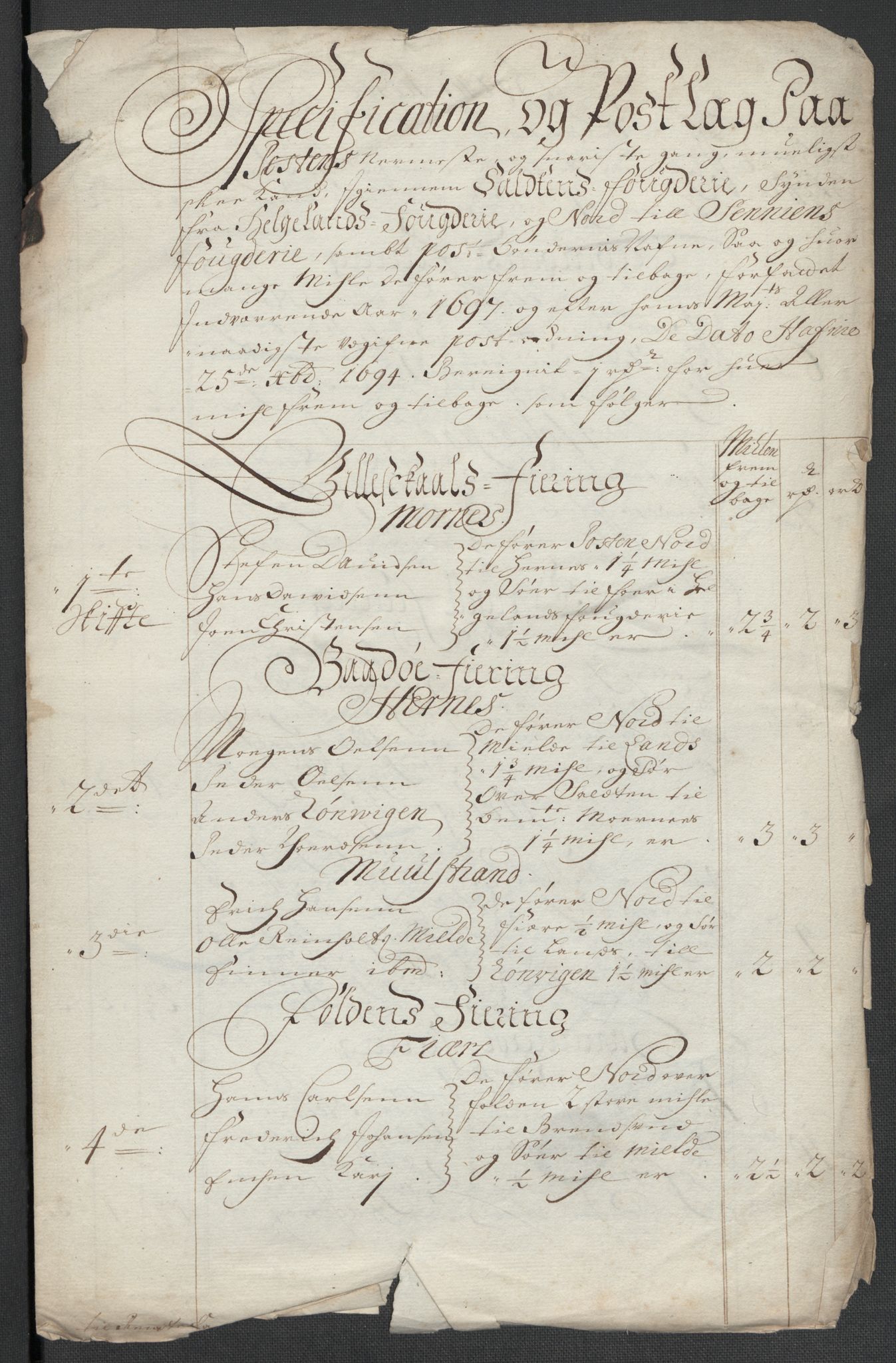 Rentekammeret inntil 1814, Reviderte regnskaper, Fogderegnskap, RA/EA-4092/R66/L4579: Fogderegnskap Salten, 1697-1700, p. 136