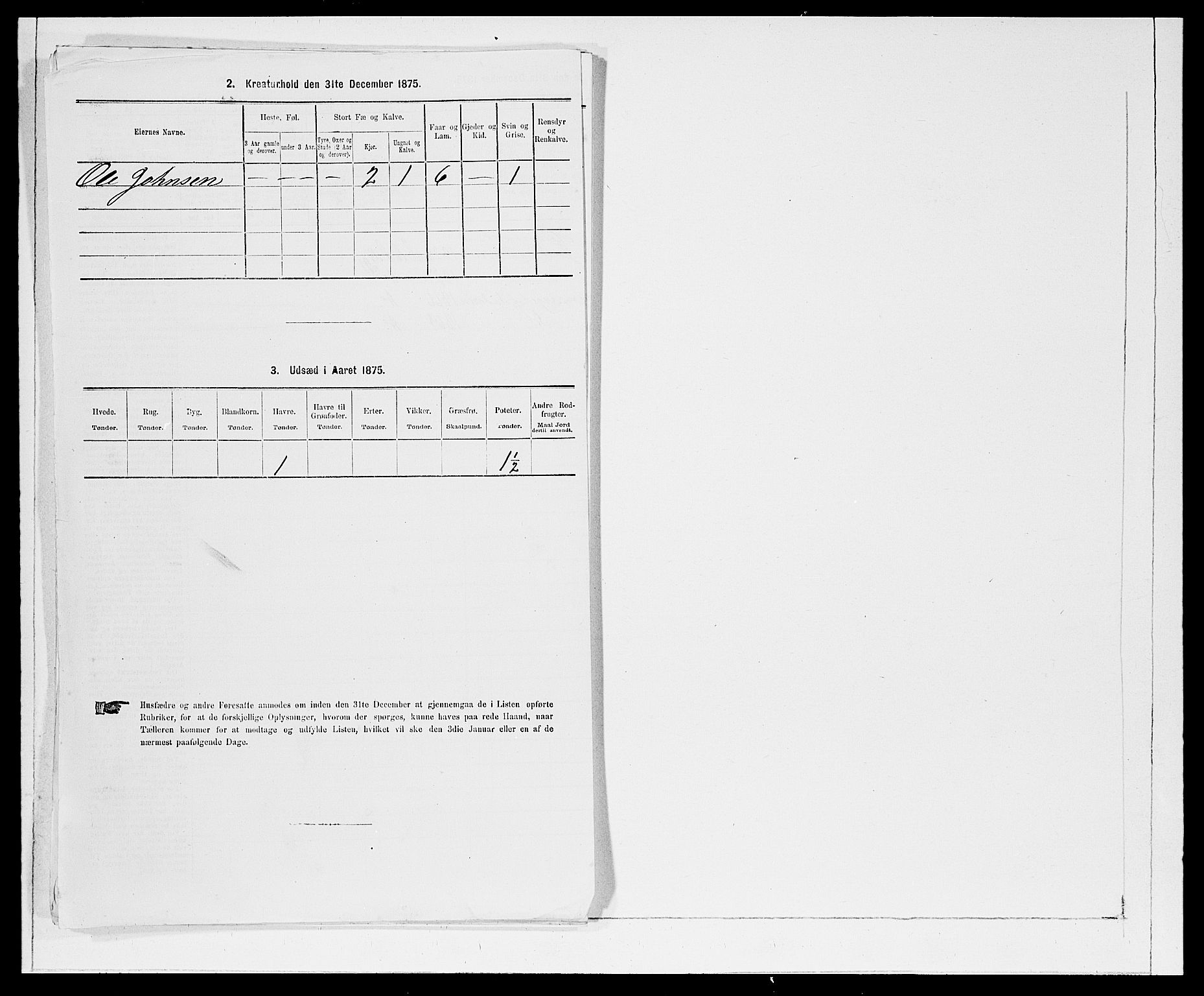 SAB, 1875 Census for 1441P Selje, 1875, p. 1376