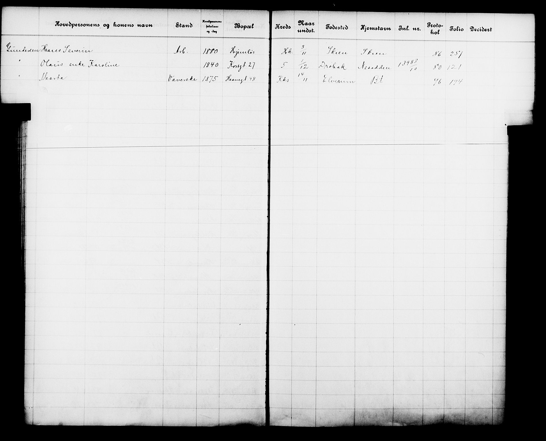 Fattigvesenet, OBA/A-20045/Fb/L0029: Hjemstavnsregister, 1910, p. 57