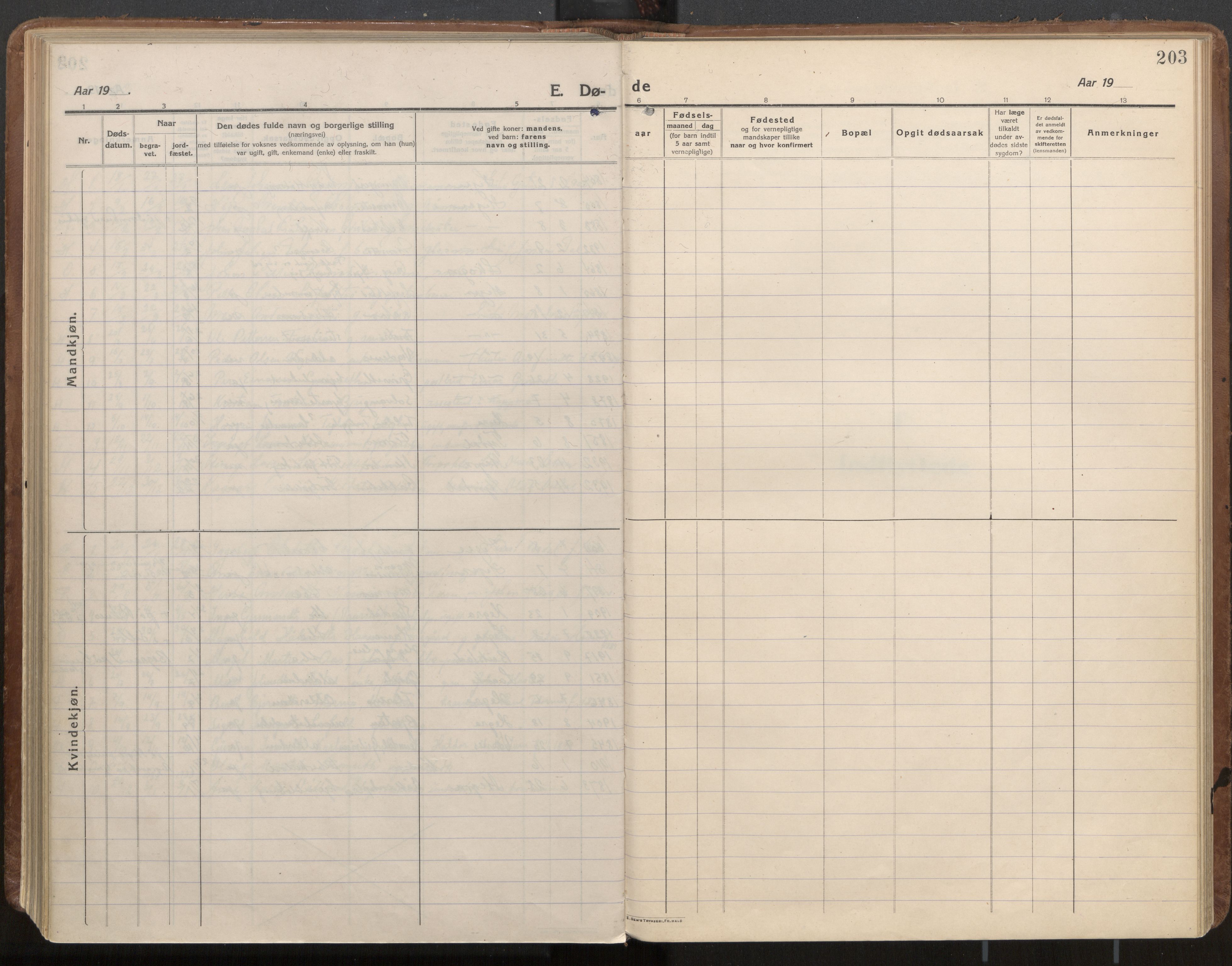 Ministerialprotokoller, klokkerbøker og fødselsregistre - Nord-Trøndelag, SAT/A-1458/703/L0037: Parish register (official) no. 703A10, 1915-1932, p. 203
