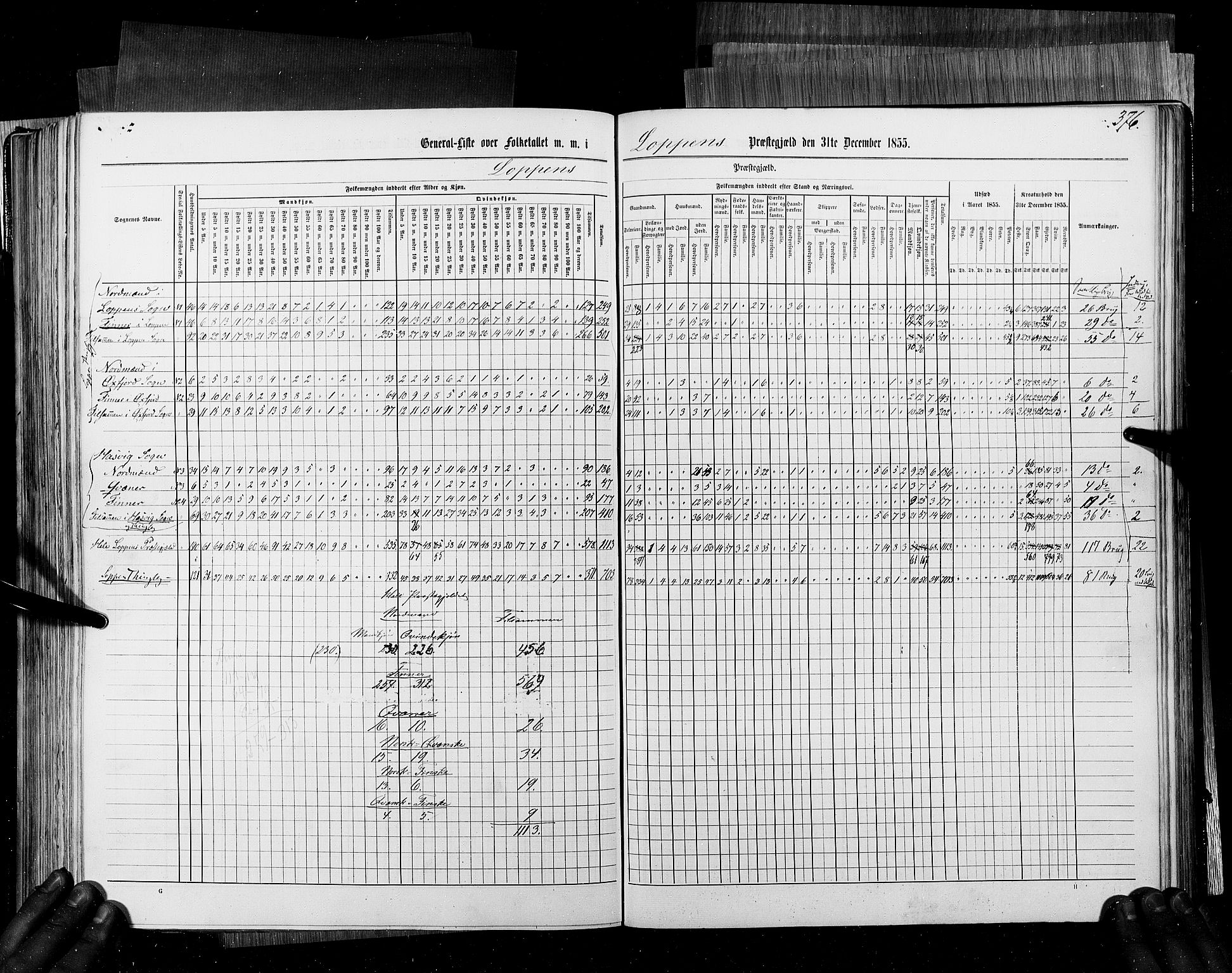 RA, Census 1855, vol. 6B: Nordland amt og Finnmarken amt, 1855, p. 376