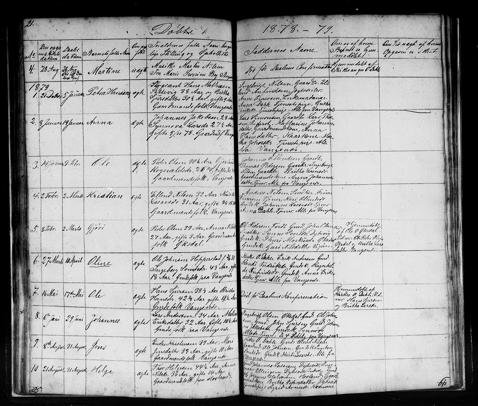Vik sokneprestembete, SAB/A-81501: Parish register (copy) no. C 1, 1853-1879, p. 21