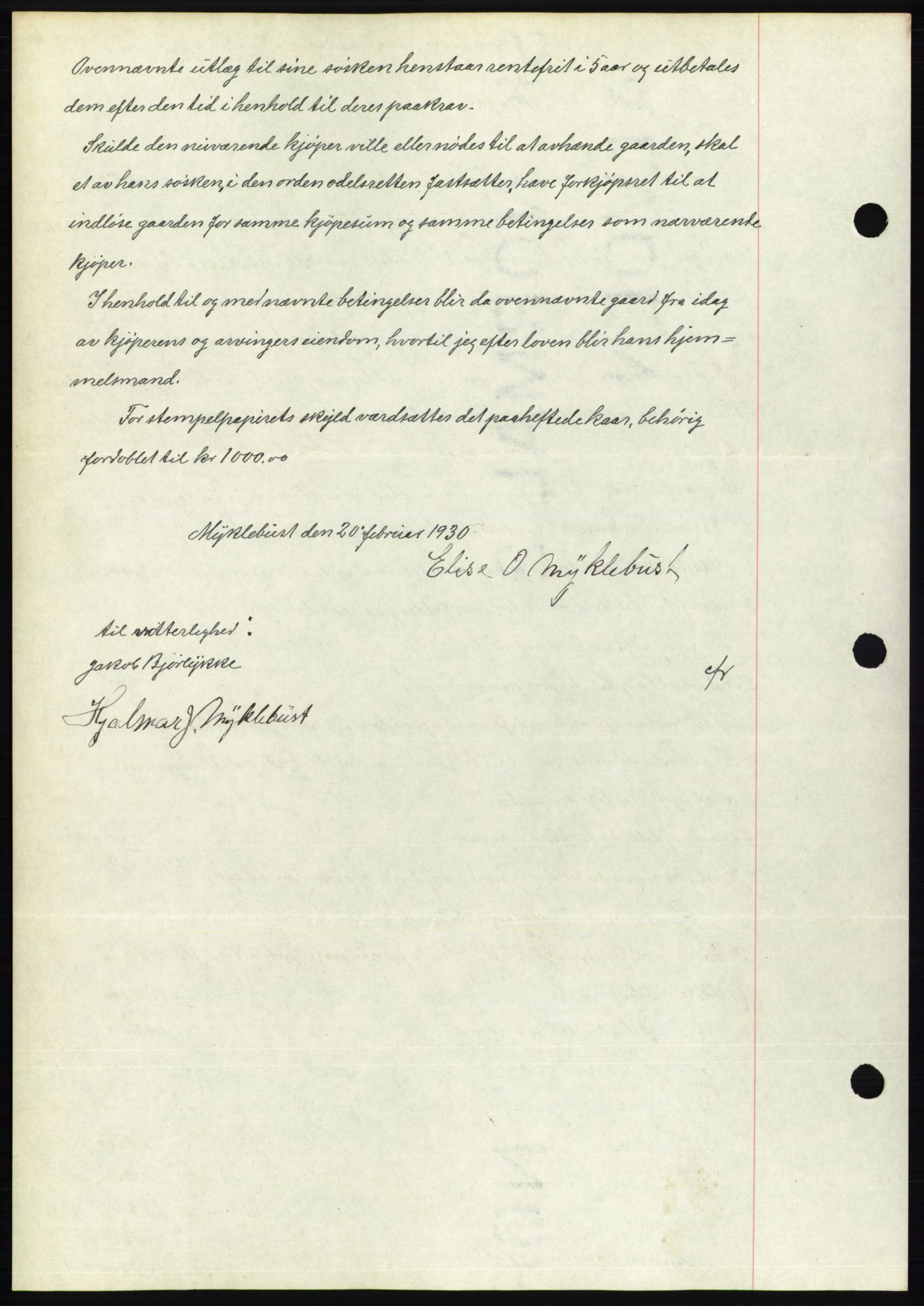Søre Sunnmøre sorenskriveri, SAT/A-4122/1/2/2C/L0050: Mortgage book no. 44, 1929-1930, Deed date: 22.03.1930