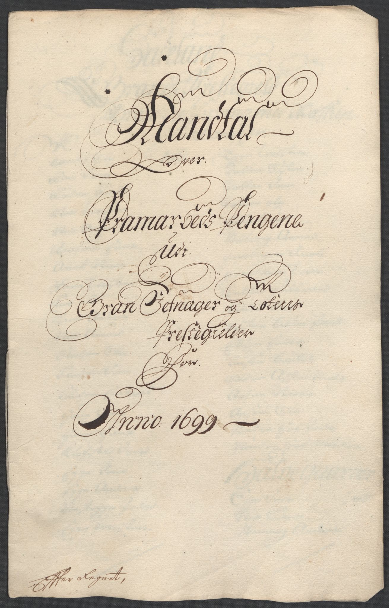 Rentekammeret inntil 1814, Reviderte regnskaper, Fogderegnskap, RA/EA-4092/R18/L1297: Fogderegnskap Hadeland, Toten og Valdres, 1699, p. 350