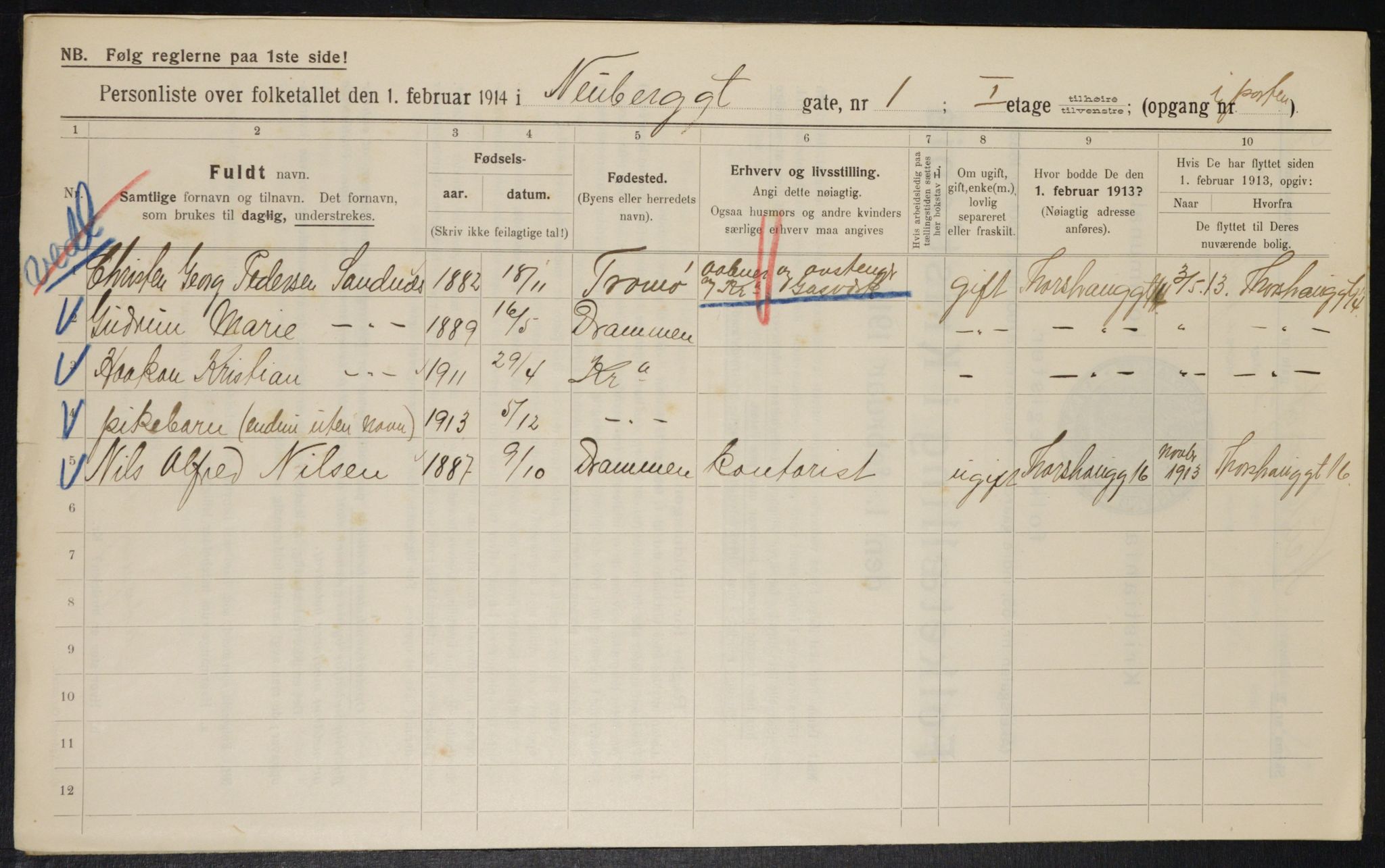 OBA, Municipal Census 1914 for Kristiania, 1914, p. 69639