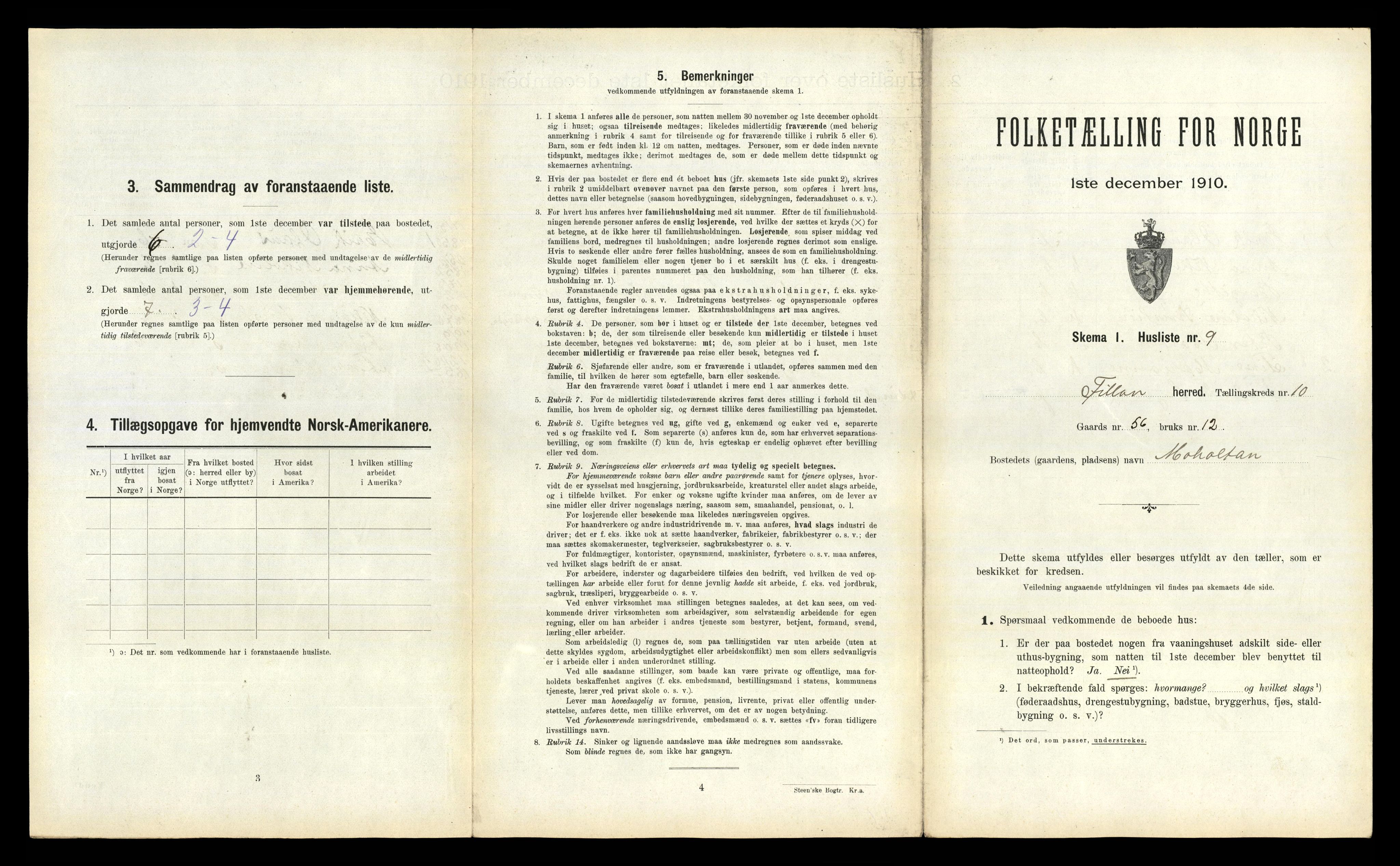 RA, 1910 census for Fillan, 1910, p. 655