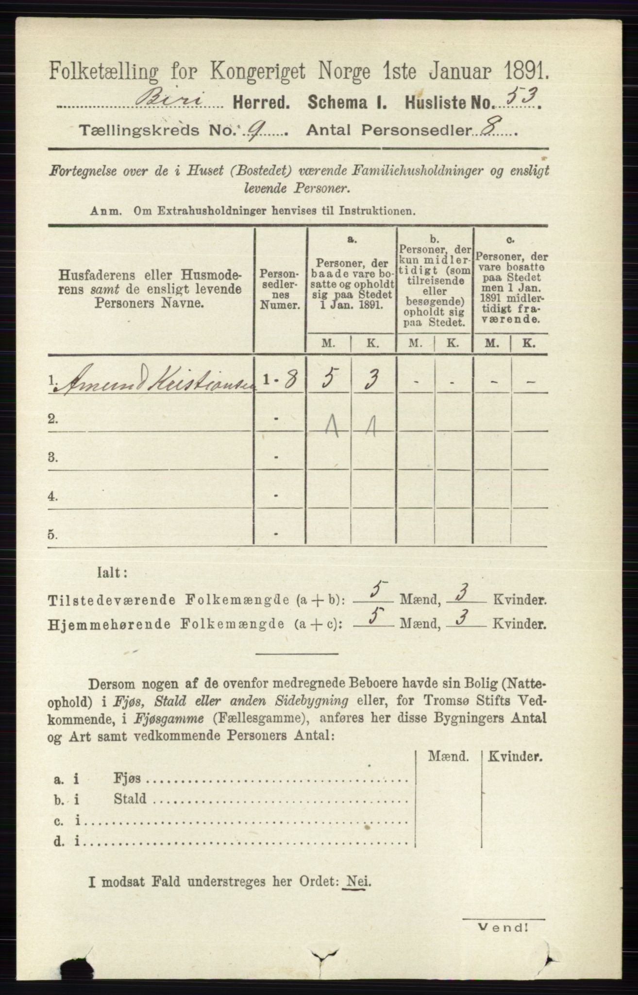 RA, 1891 census for 0525 Biri, 1891, p. 3382