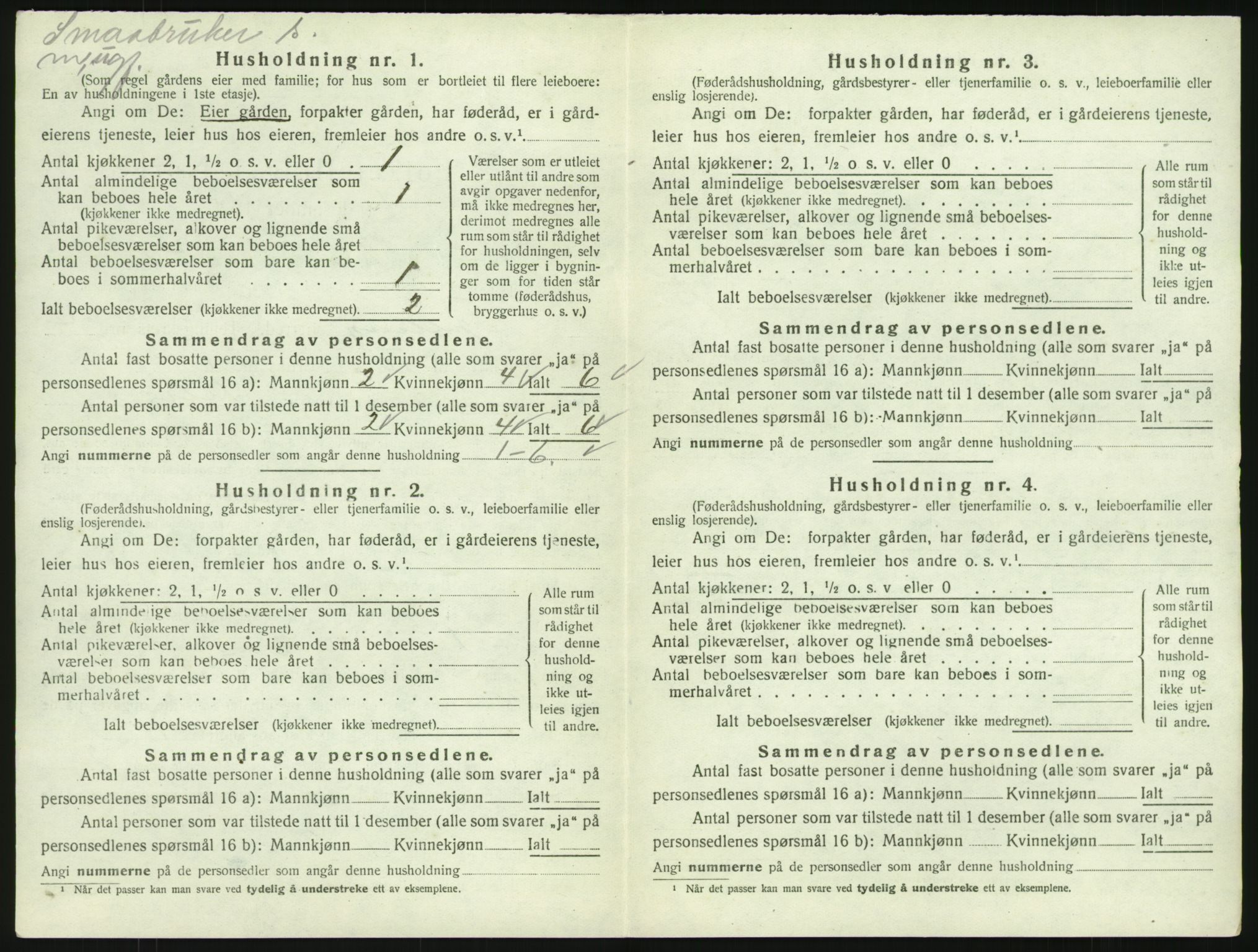 SAKO, 1920 census for Tjølling, 1920, p. 1168
