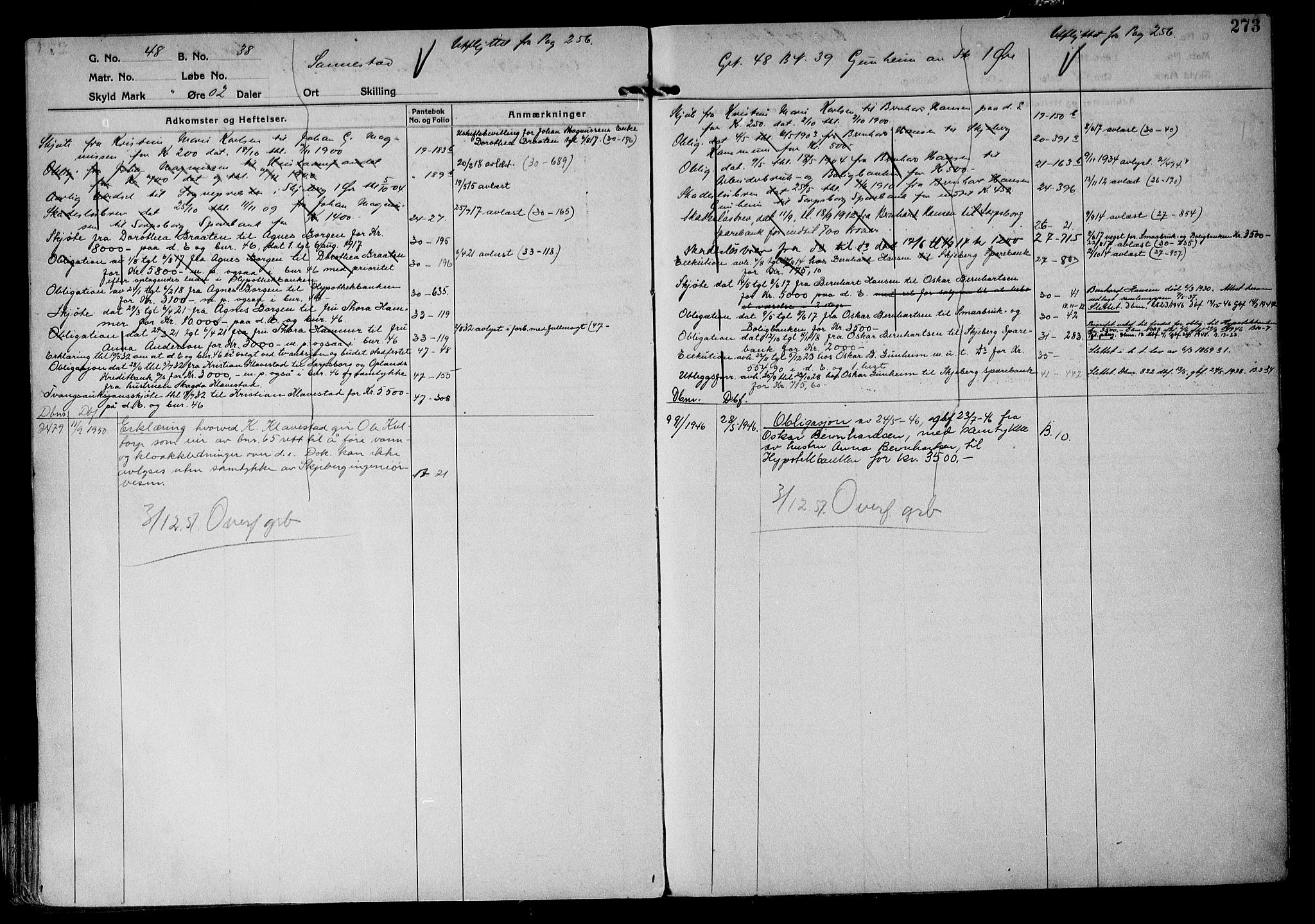 Tune sorenskriveri, AV/SAO-A-10470/G/Ga/Gab/Gabf/L0001: Mortgage register no. VI 1, 1782-1953, p. 273