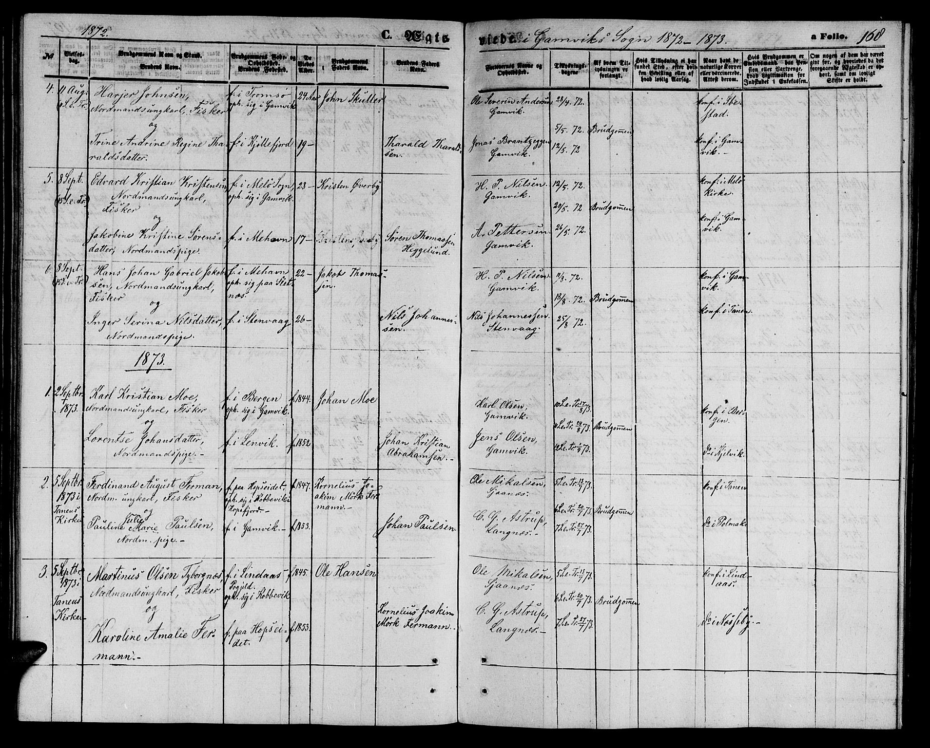 Tana sokneprestkontor, SATØ/S-1334/H/Hb/L0002klokker: Parish register (copy) no. 2 /2, 1867-1877, p. 168