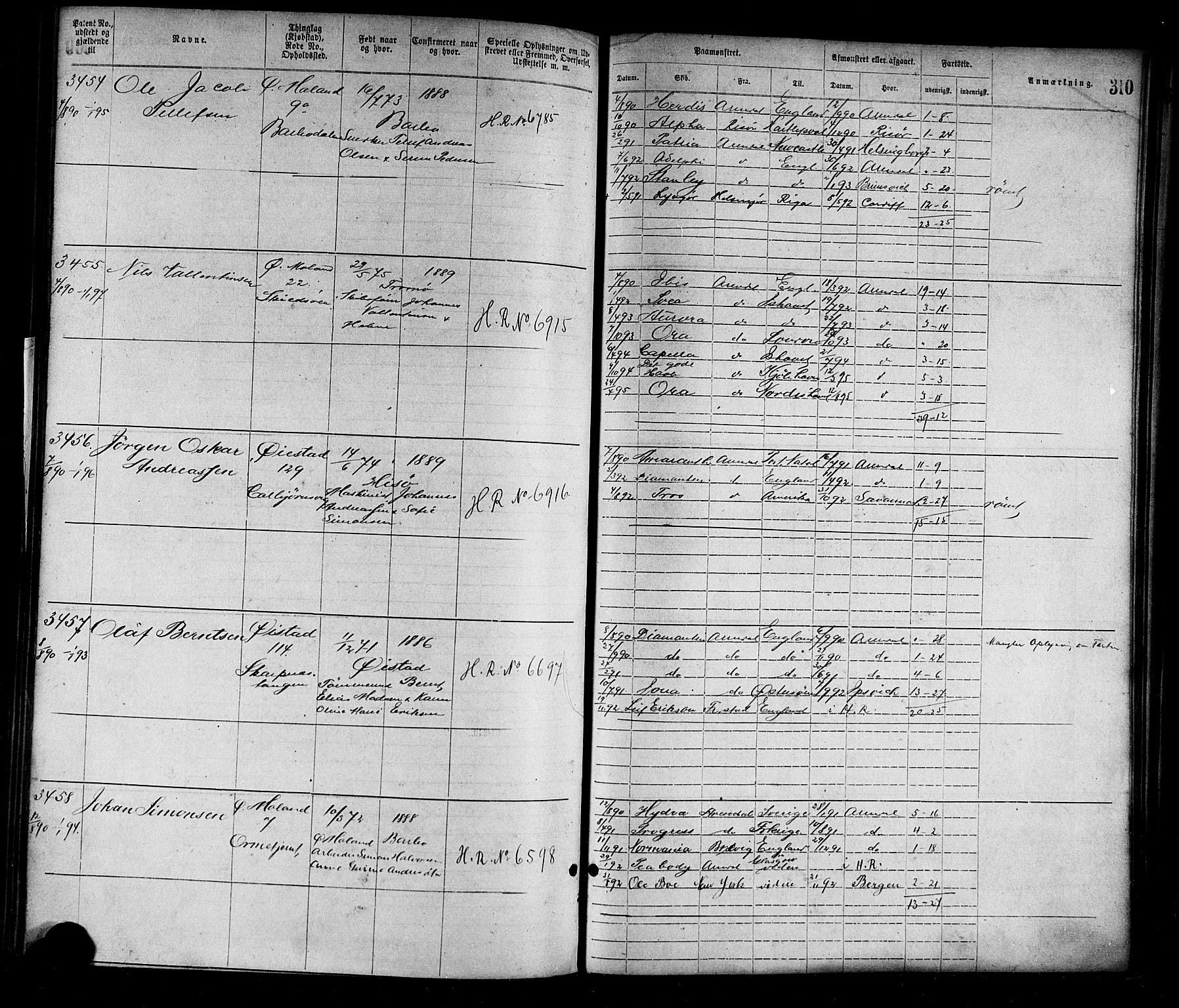Arendal mønstringskrets, SAK/2031-0012/F/Fa/L0003: Annotasjonsrulle nr 1911-3827 med register, S-3, 1880-1892, p. 344