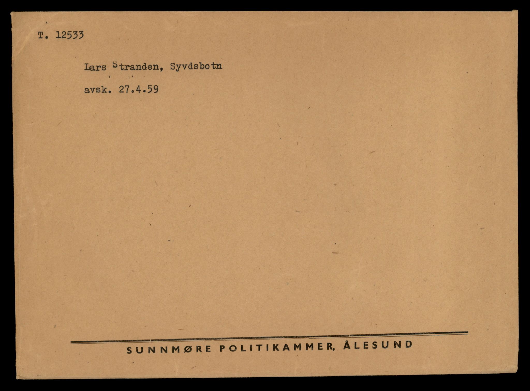 Møre og Romsdal vegkontor - Ålesund trafikkstasjon, AV/SAT-A-4099/F/Fe/L0034: Registreringskort for kjøretøy T 12500 - T 12652, 1927-1998, p. 600