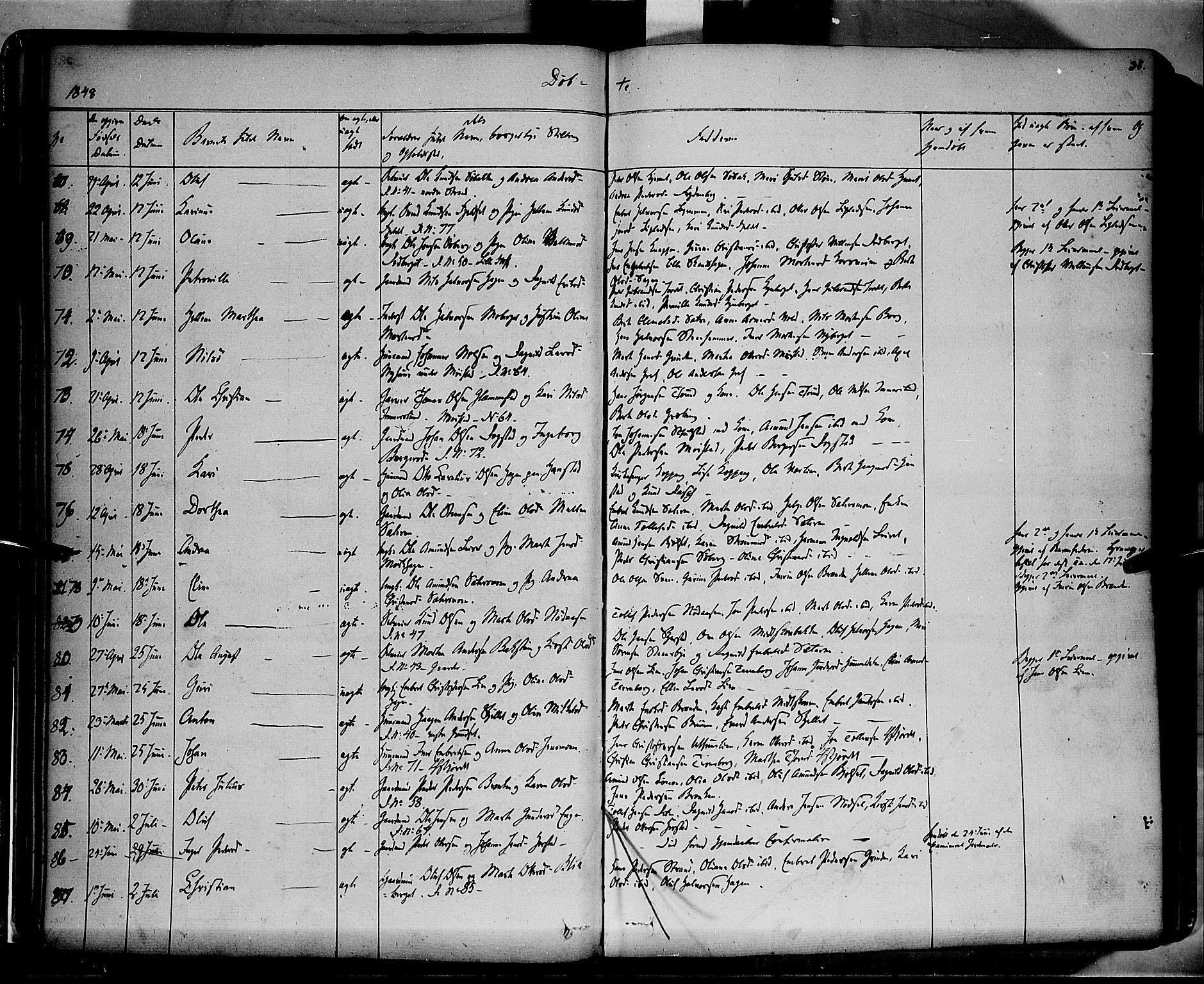 Elverum prestekontor, AV/SAH-PREST-044/H/Ha/Haa/L0009: Parish register (official) no. 9, 1843-1856, p. 38