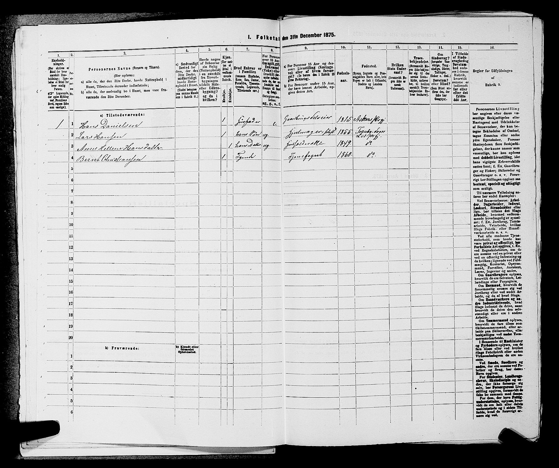 SAKO, 1875 census for 0626P Lier, 1875, p. 1620