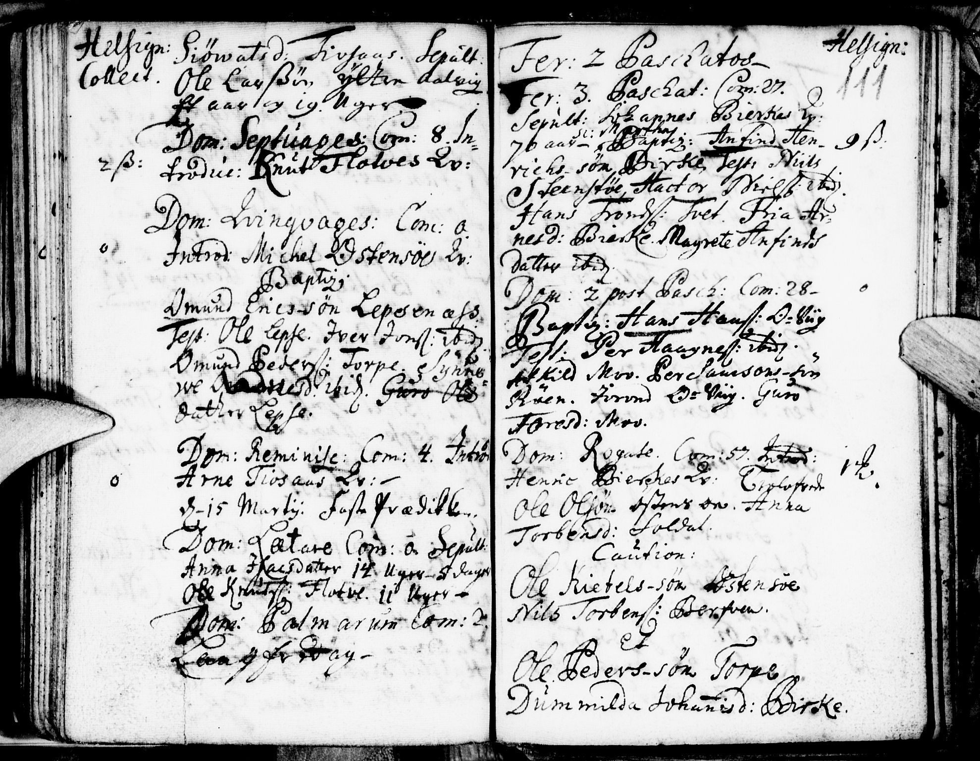 Kvam sokneprestembete, AV/SAB-A-76201/H/Haa: Parish register (official) no. A 1, 1690-1741, p. 111