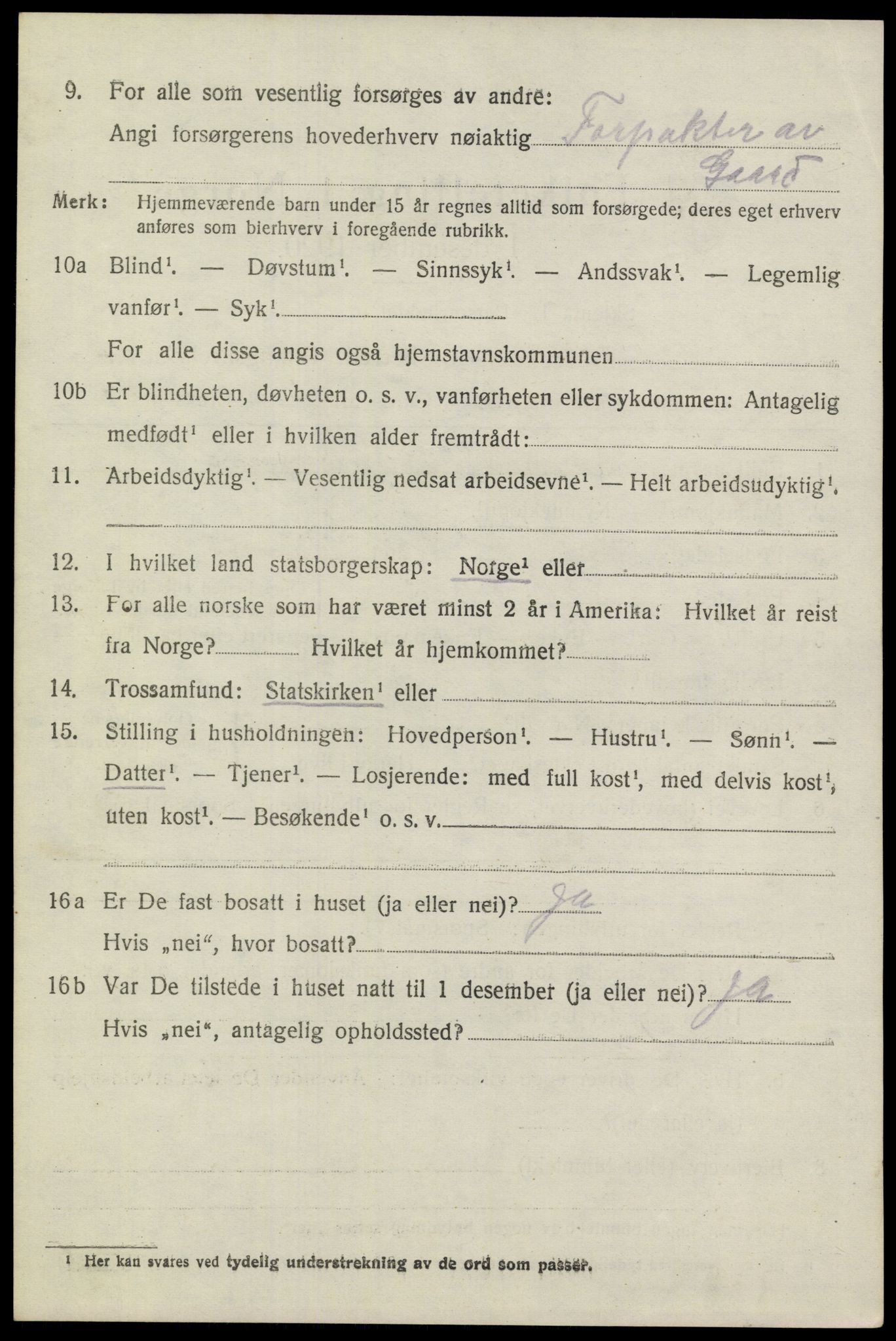 SAKO, 1920 census for Sannidal, 1920, p. 4944