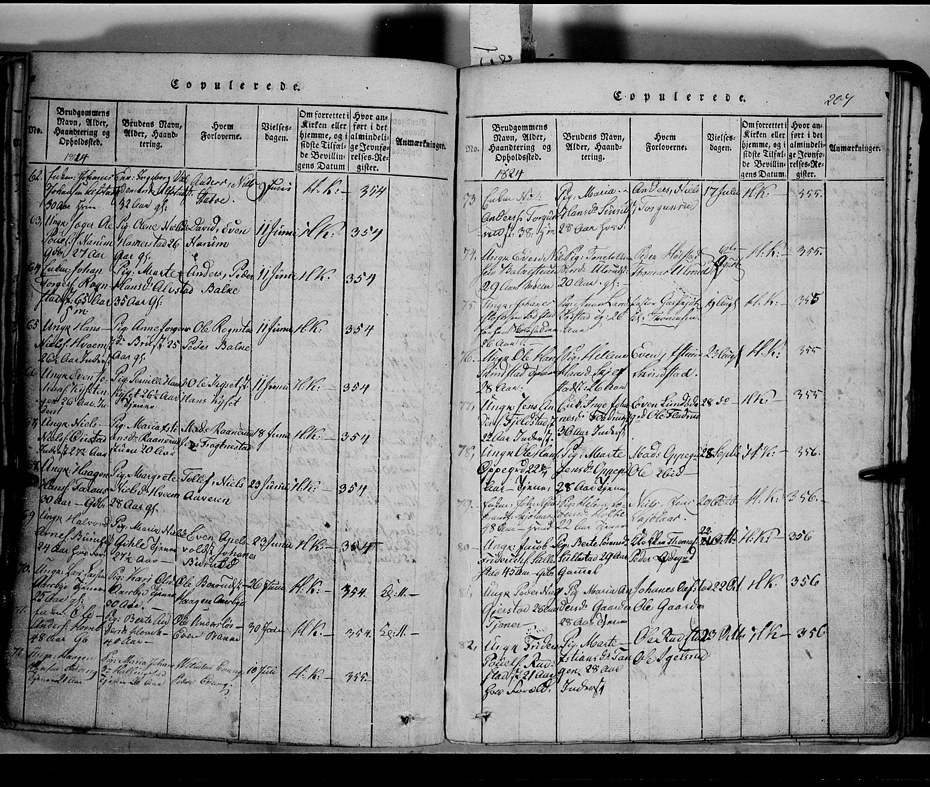 Toten prestekontor, SAH/PREST-102/H/Ha/Hab/L0002: Parish register (copy) no. 2, 1820-1827, p. 207