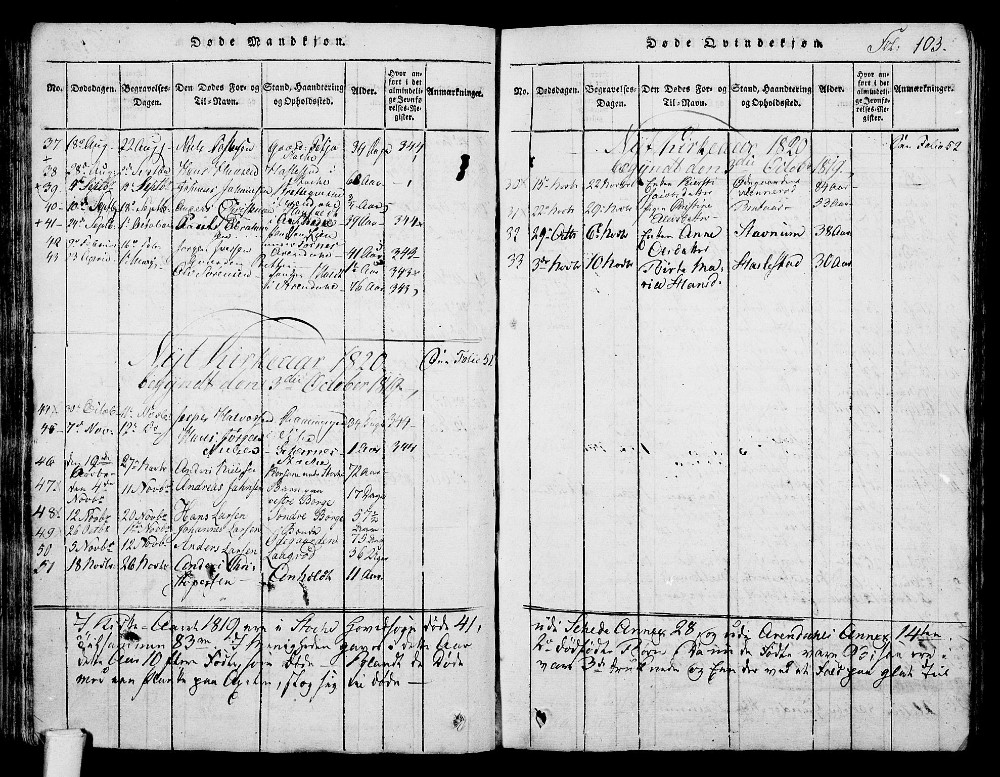 Stokke kirkebøker, AV/SAKO-A-320/F/Fa/L0005: Parish register (official) no. I 5, 1815-1826, p. 103