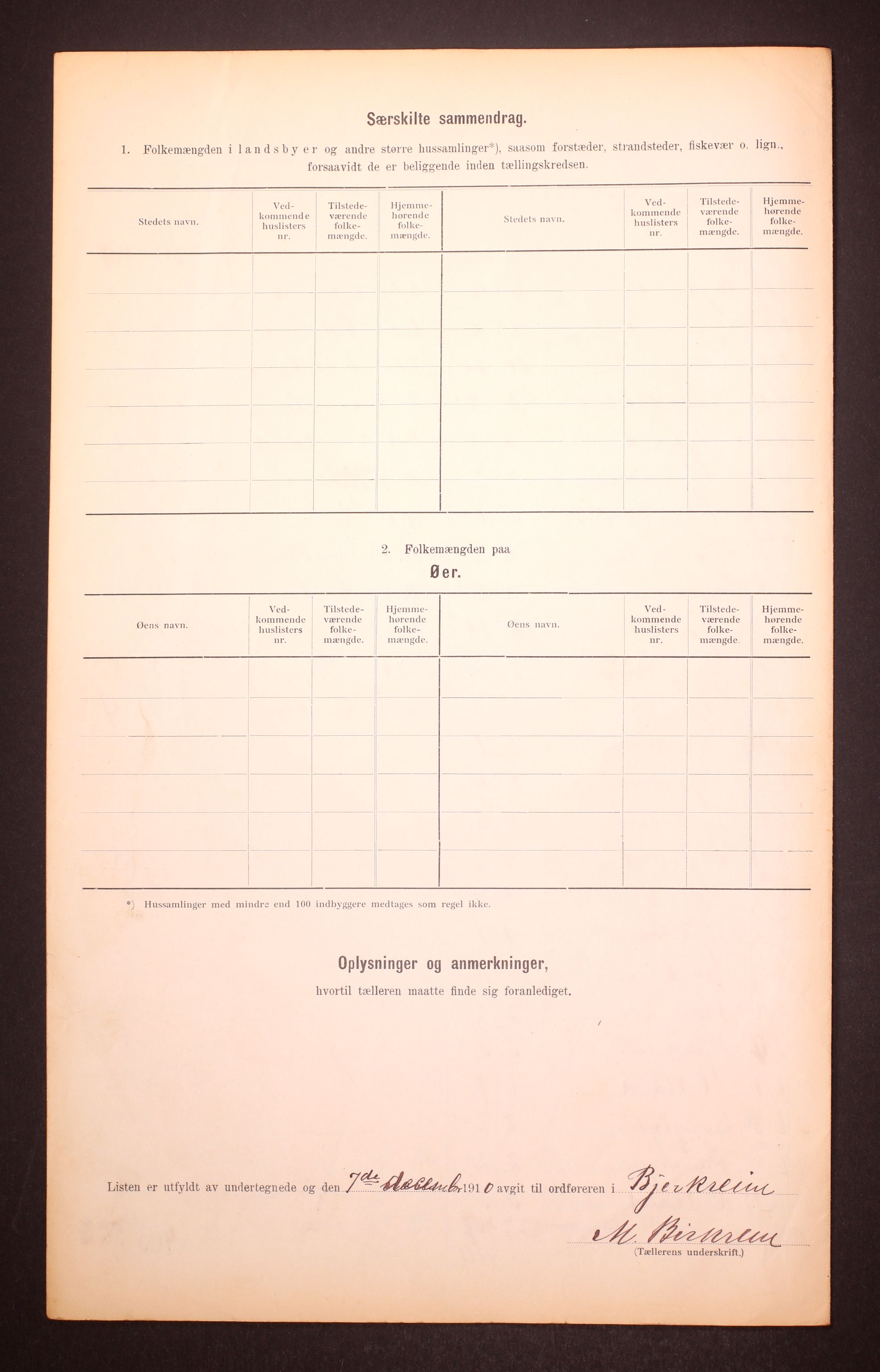 RA, 1910 census for Bjerkreim, 1910, p. 23