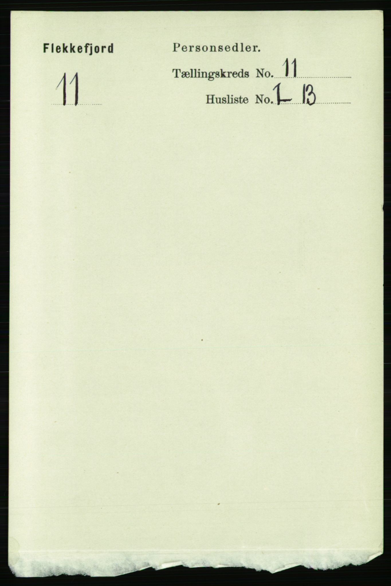 RA, 1891 census for 1004 Flekkefjord, 1891, p. 1624