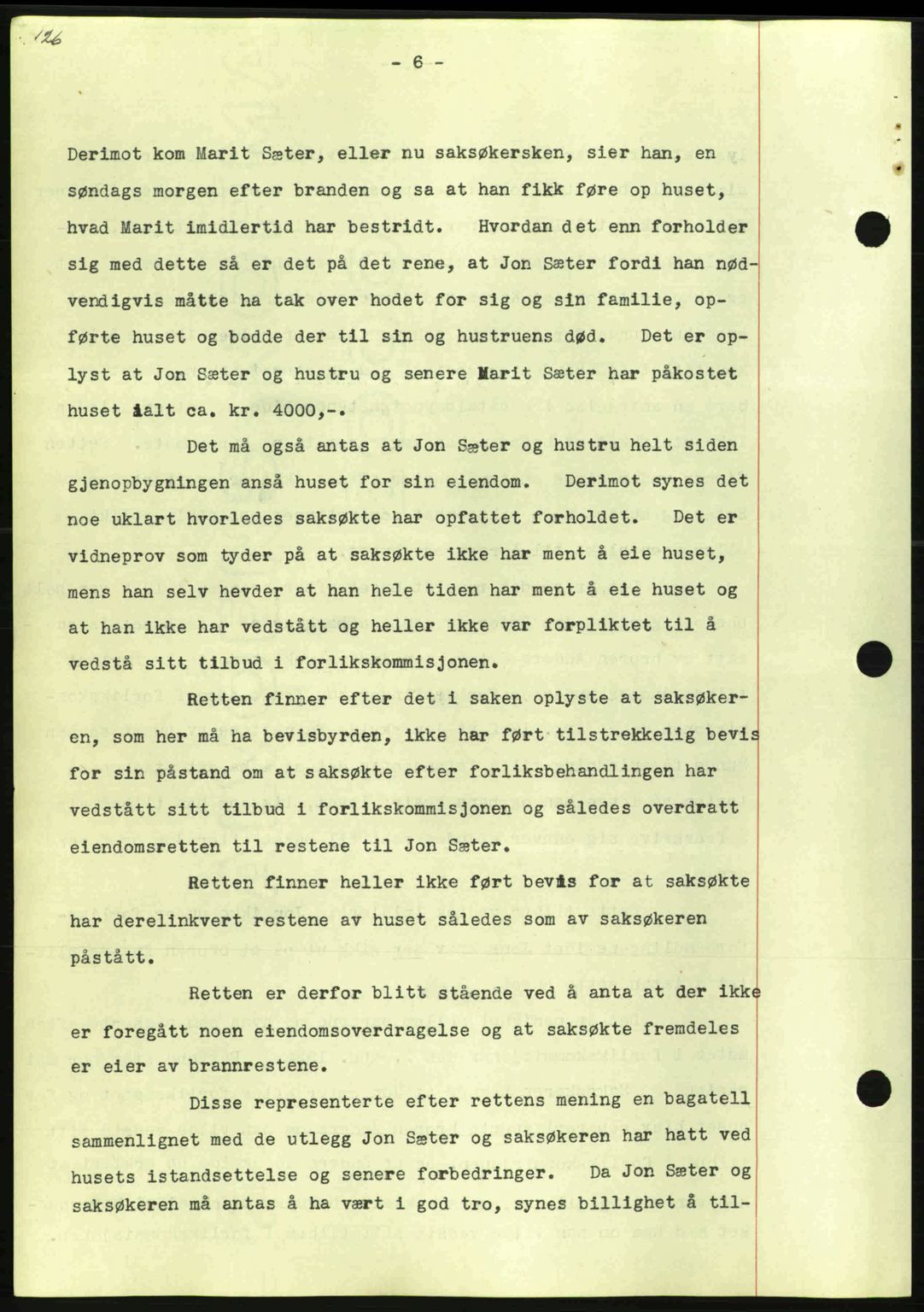 Nordmøre sorenskriveri, AV/SAT-A-4132/1/2/2Ca: Mortgage book no. A80, 1936-1937, Diary no: : 2126/1936