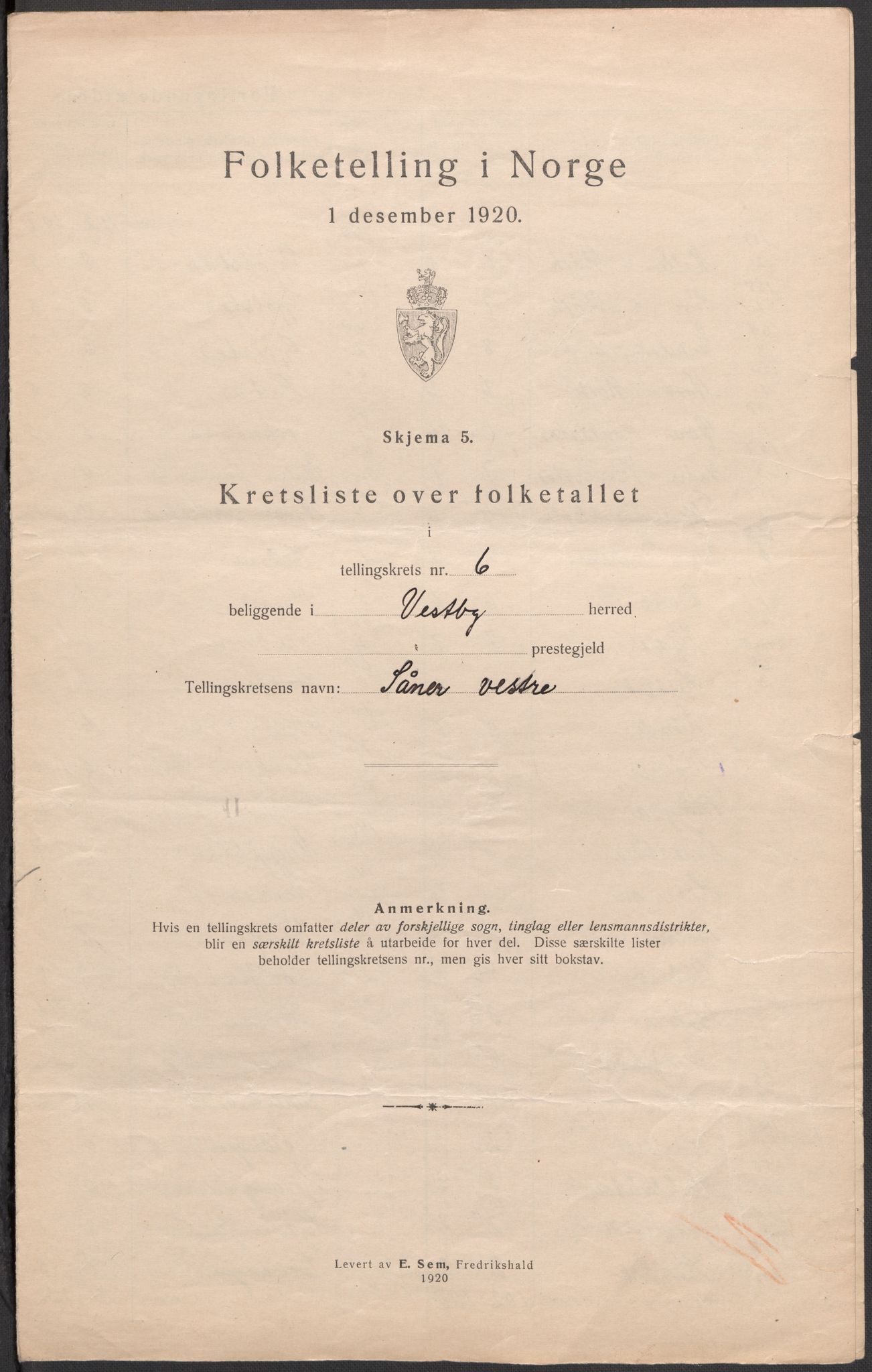 SAO, 1920 census for Vestby, 1920, p. 31