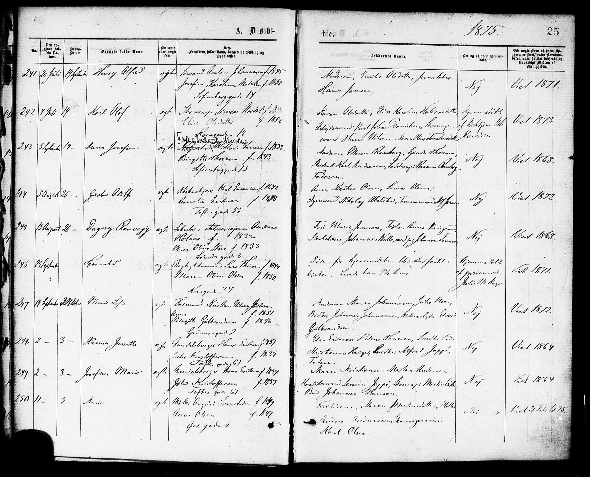 Paulus prestekontor Kirkebøker, SAO/A-10871/F/Fa/L0001: Parish register (official) no. 1, 1875-1878, p. 25