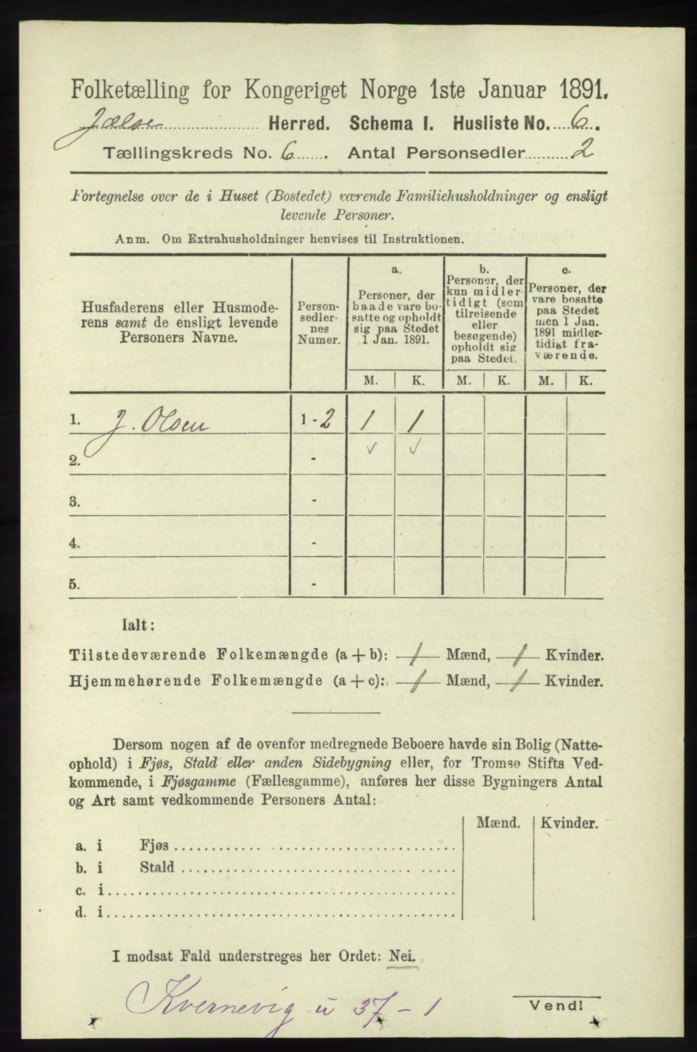 RA, 1891 census for 1138 Jelsa, 1891, p. 1159