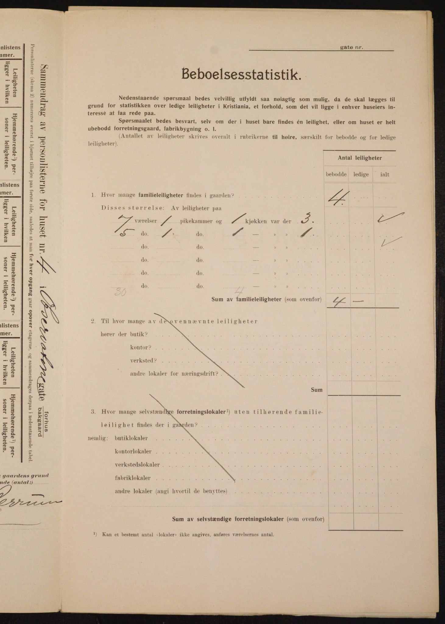 OBA, Municipal Census 1910 for Kristiania, 1910, p. 71604