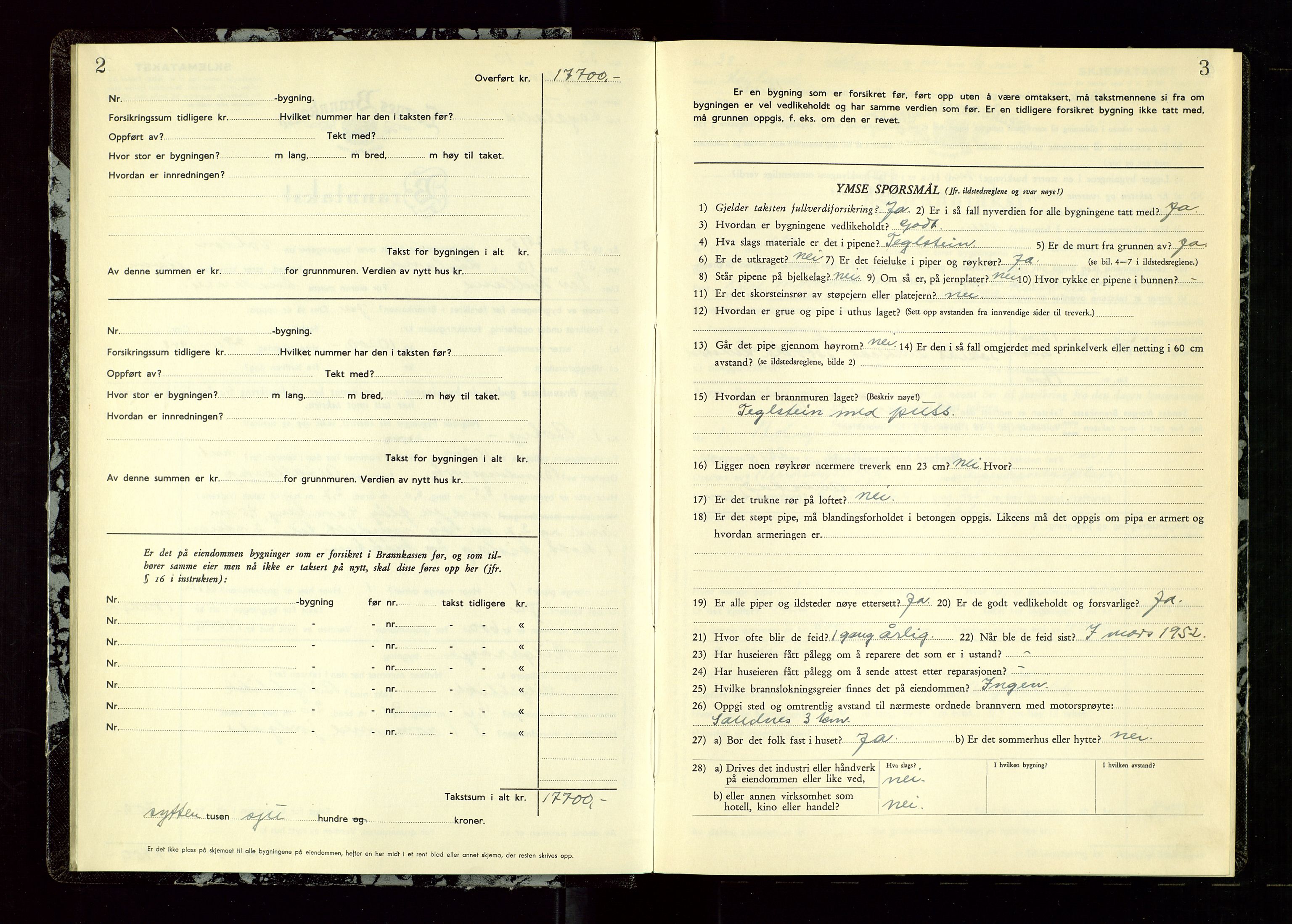 Høyland/Sandnes lensmannskontor, AV/SAST-A-100166/Gob/L0009: "Branntakstprotokoll", 1952-1955, p. 2-3