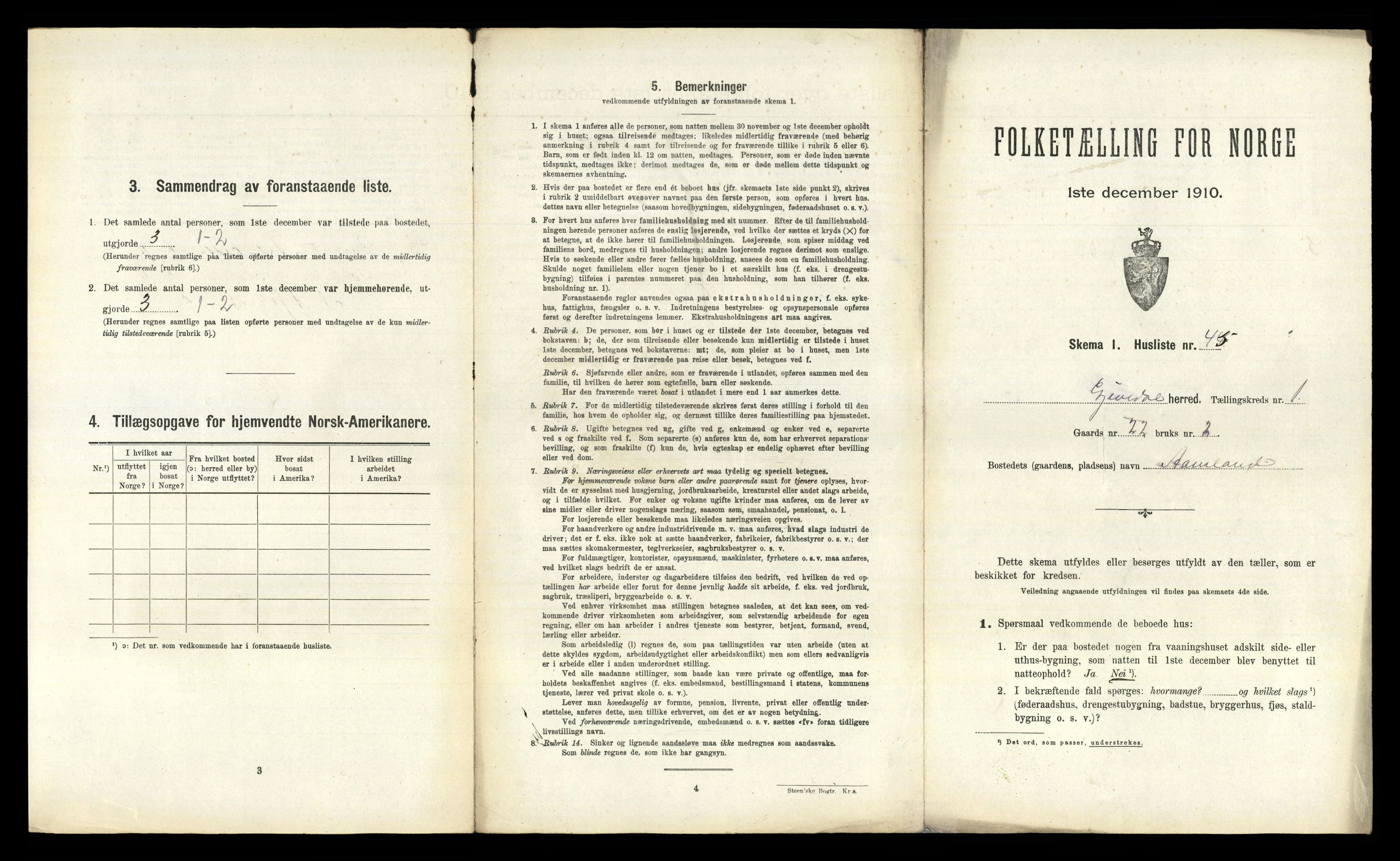 RA, 1910 census for Gjøvdal, 1910, p. 108