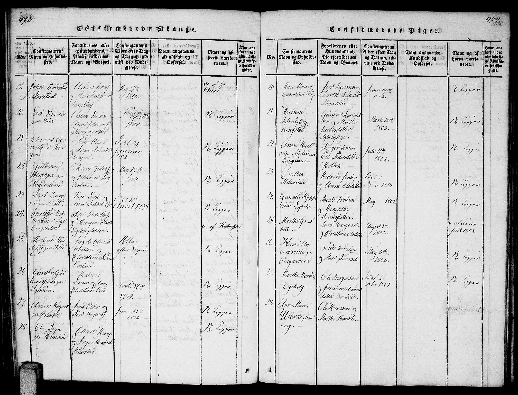 Enebakk prestekontor Kirkebøker, SAO/A-10171c/F/Fa/L0006: Parish register (official) no. I 6, 1815-1832, p. 473-474