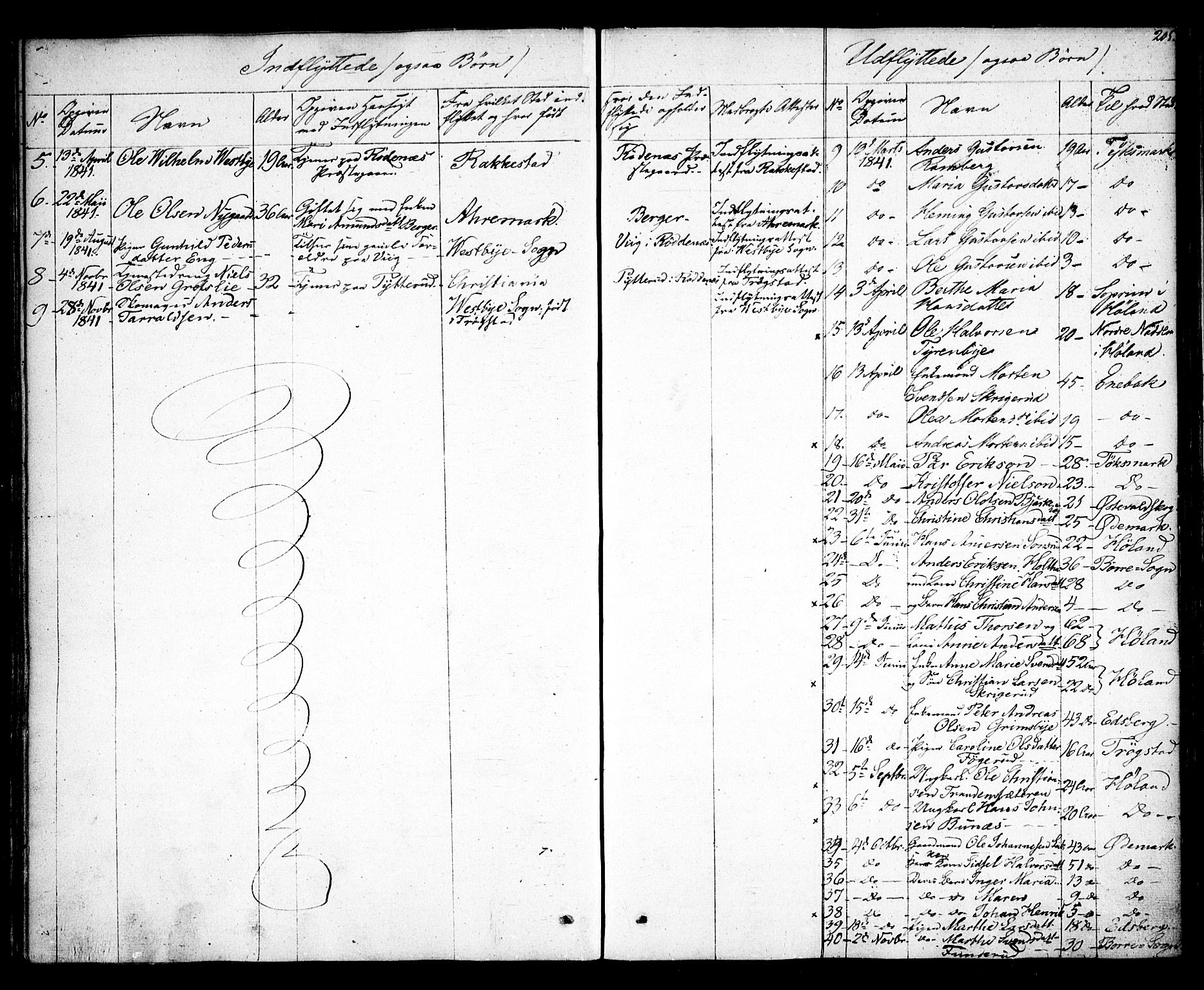 Rødenes prestekontor Kirkebøker, AV/SAO-A-2005/F/Fa/L0005: Parish register (official) no. I 5, 1838-1849, p. 205