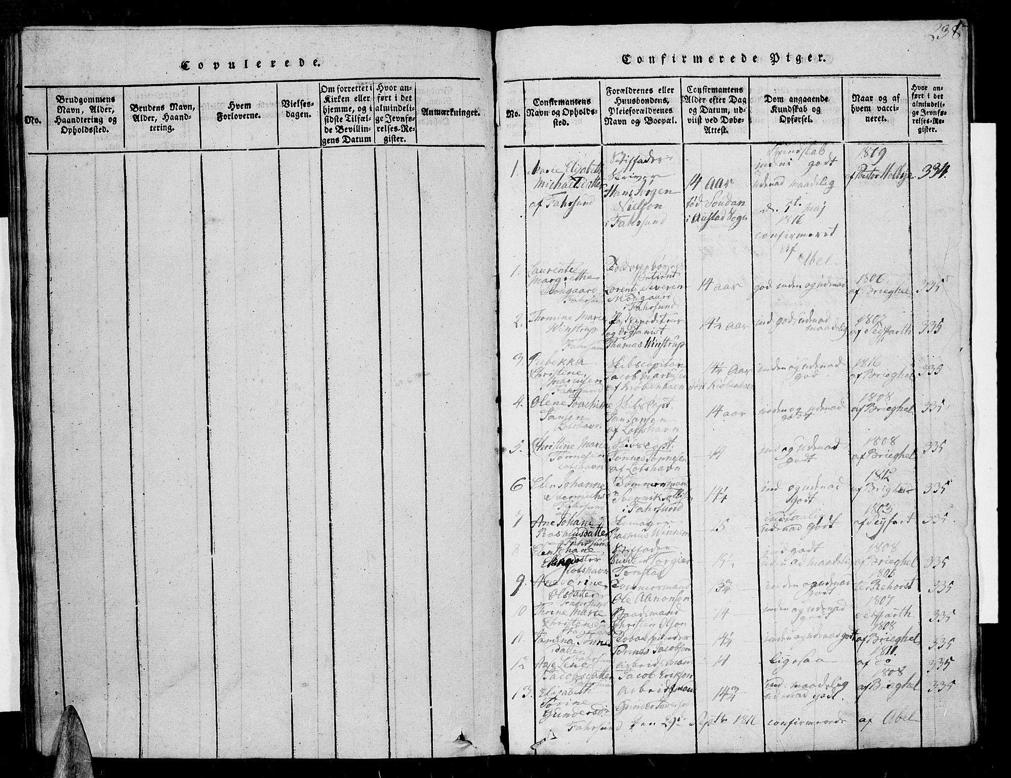 Farsund sokneprestkontor, SAK/1111-0009/F/Fa/L0002: Parish register (official) no. A 2, 1815-1836, p. 238