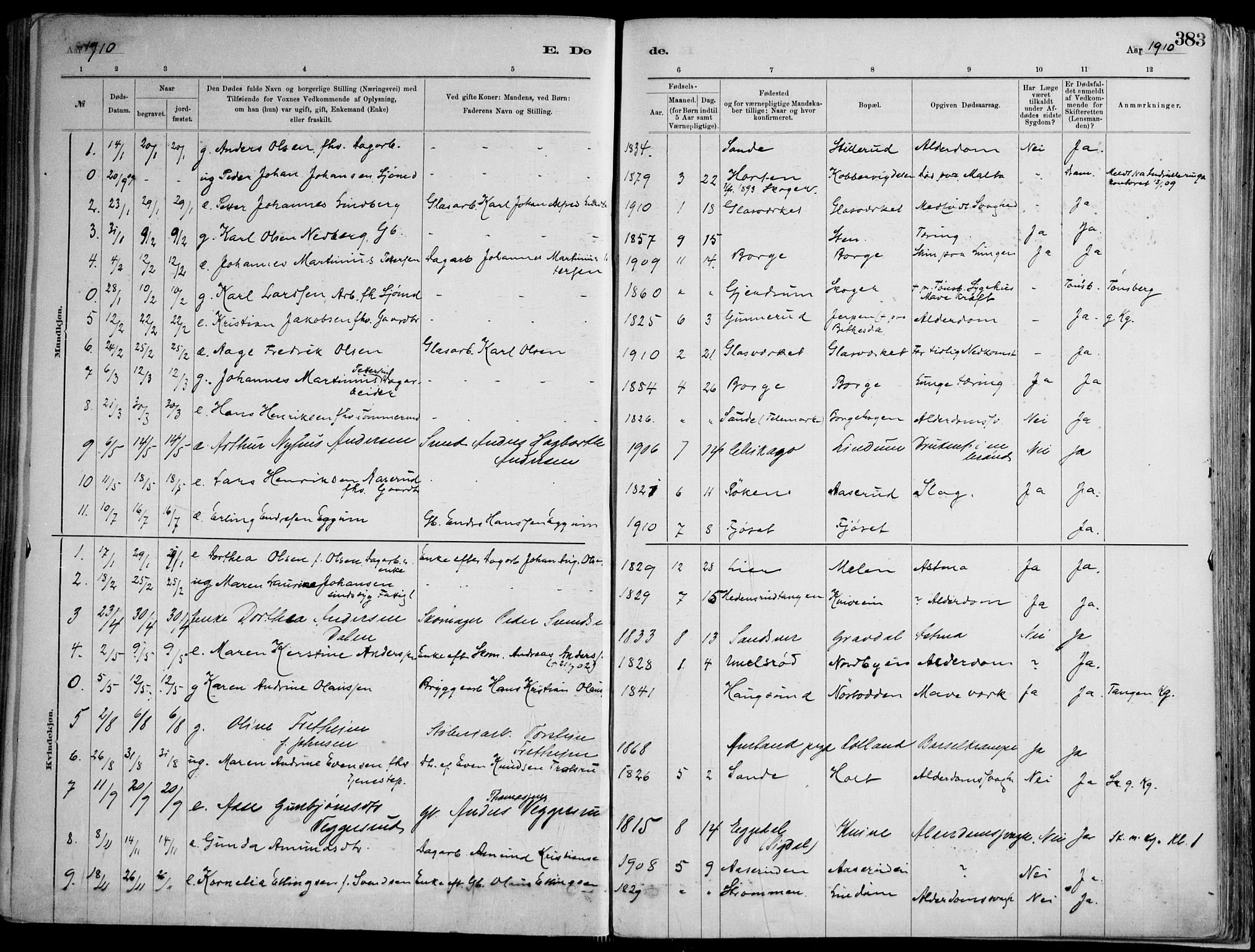 Skoger kirkebøker, AV/SAKO-A-59/F/Fa/L0006: Parish register (official) no. I 6, 1885-1910, p. 383