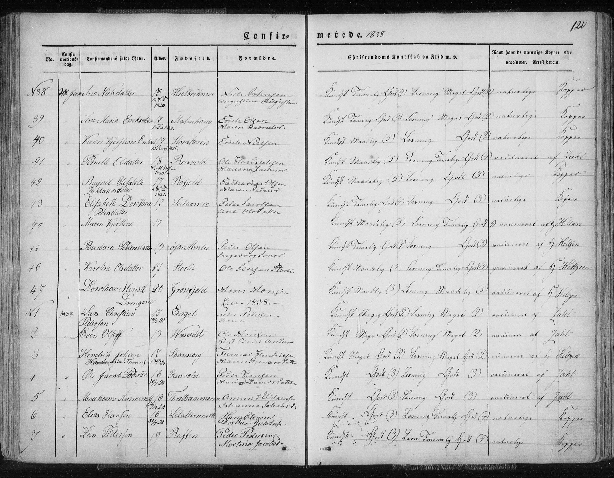 Ministerialprotokoller, klokkerbøker og fødselsregistre - Nordland, SAT/A-1459/827/L0390: Parish register (official) no. 827A02, 1826-1841, p. 120