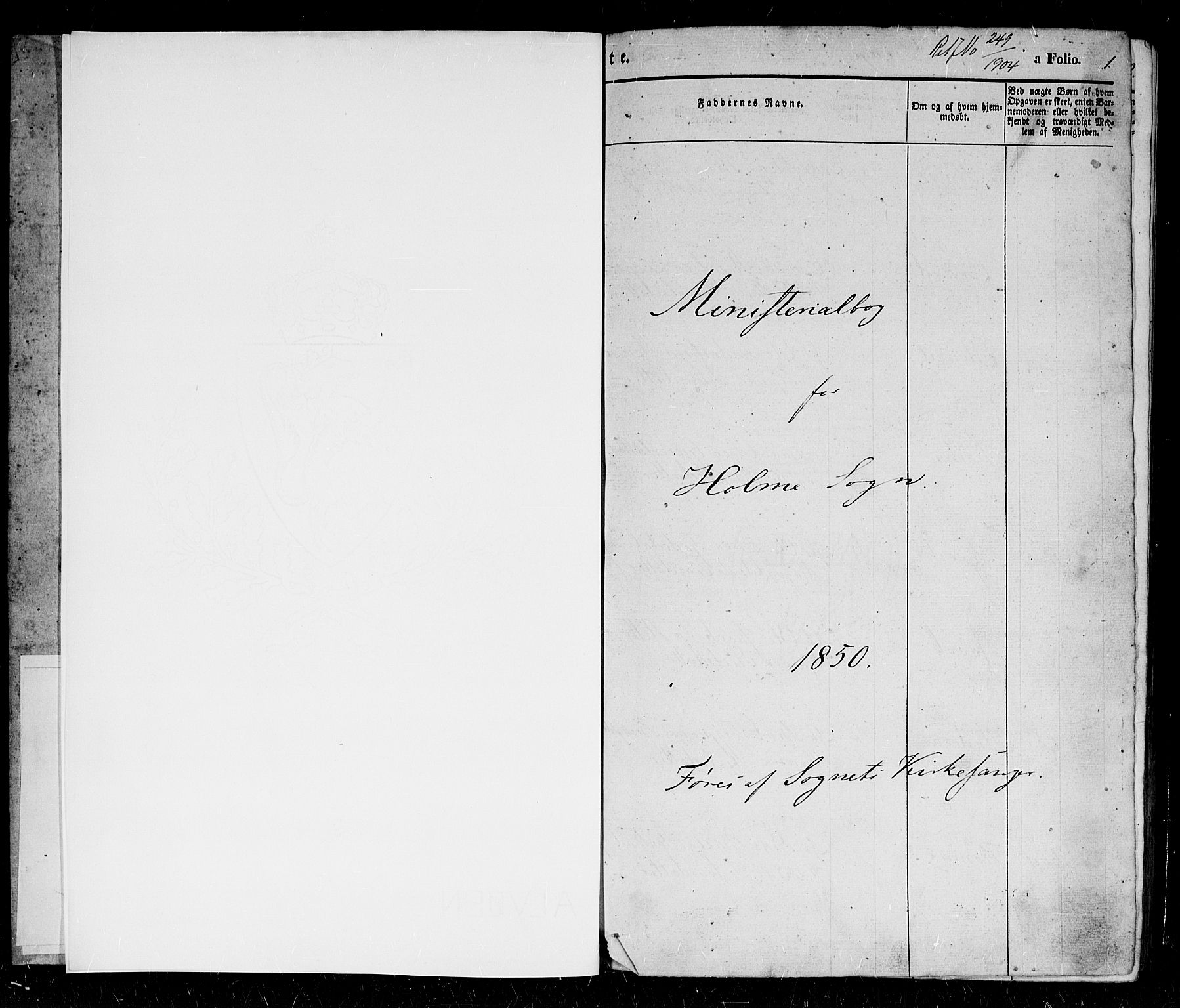 Holum sokneprestkontor, SAK/1111-0022/F/Fb/Fba/L0003: Parish register (copy) no. B 3, 1850-1866, p. 1