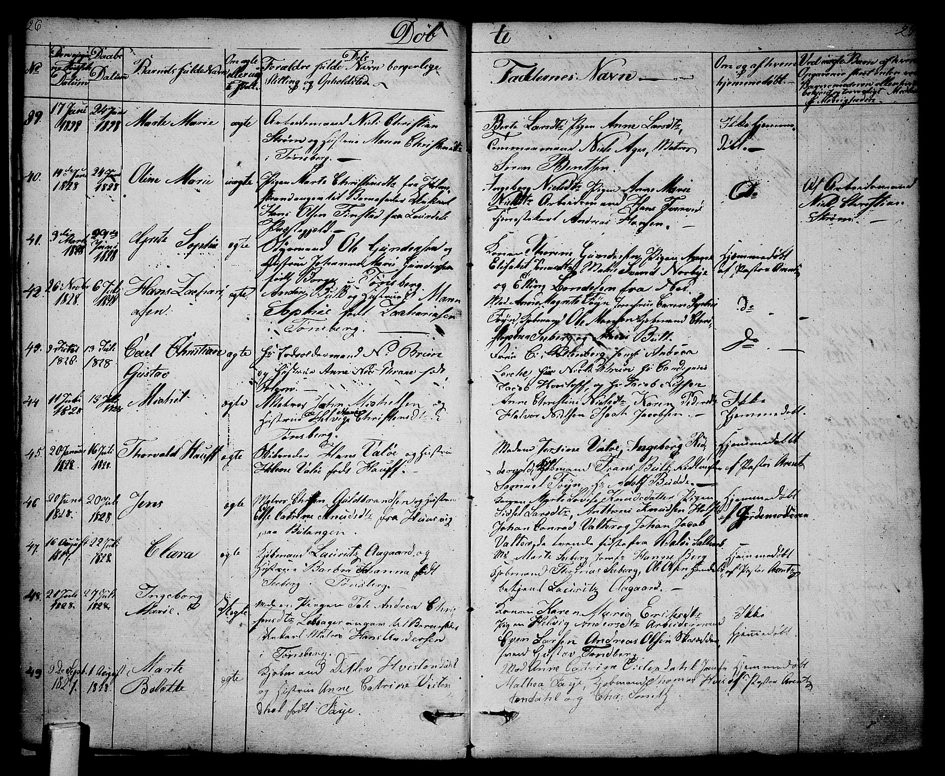 Tønsberg kirkebøker, AV/SAKO-A-330/F/Fa/L0005: Parish register (official) no. I 5, 1827-1836, p. 26-27