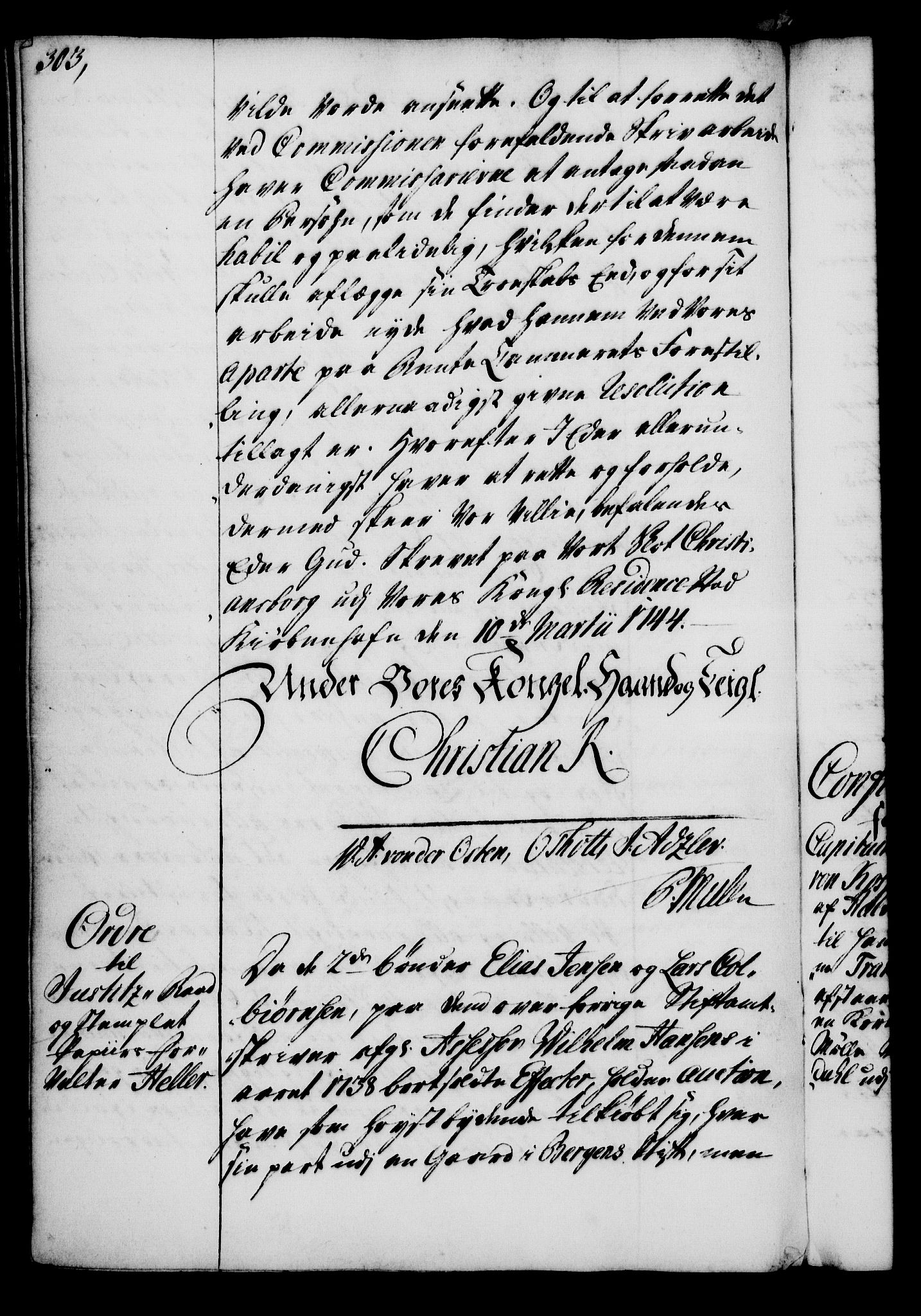 Rentekammeret, Kammerkanselliet, RA/EA-3111/G/Gg/Gga/L0005: Norsk ekspedisjonsprotokoll med register (merket RK 53.5), 1741-1749, p. 303