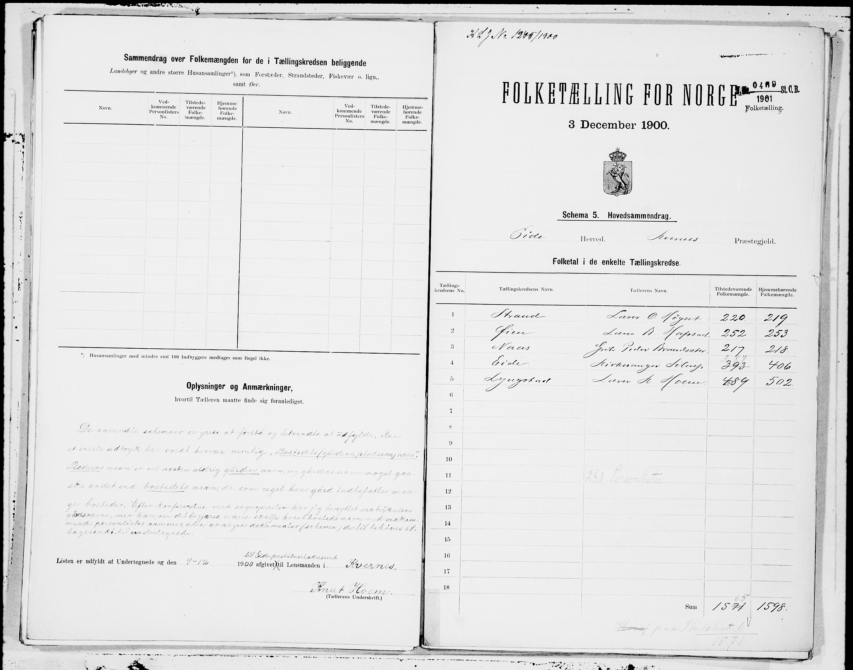 SAT, 1900 census for Eide, 1900, p. 12