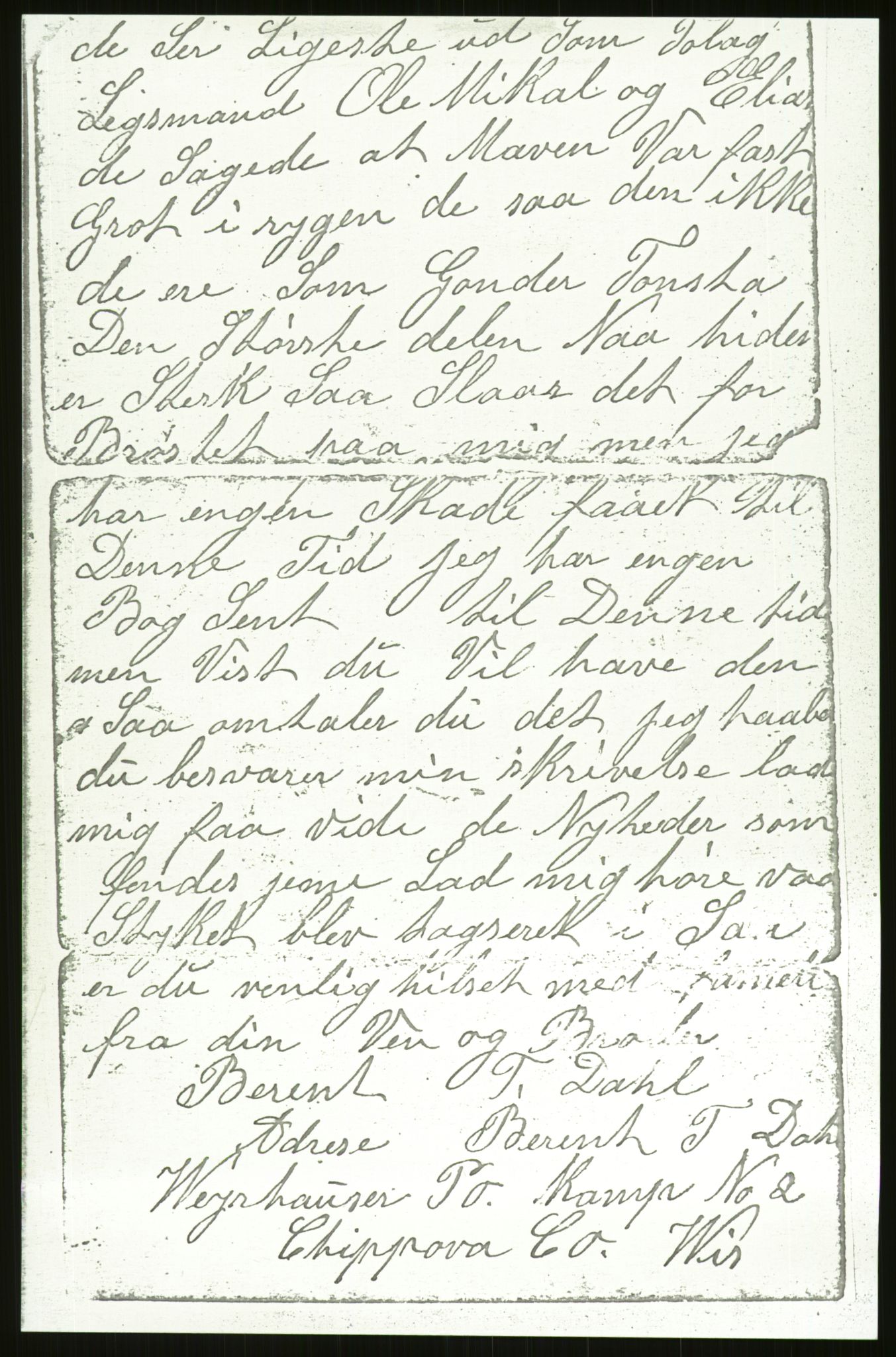 Samlinger til kildeutgivelse, Amerikabrevene, AV/RA-EA-4057/F/L0028: Innlån fra Vest-Agder , 1838-1914, p. 187