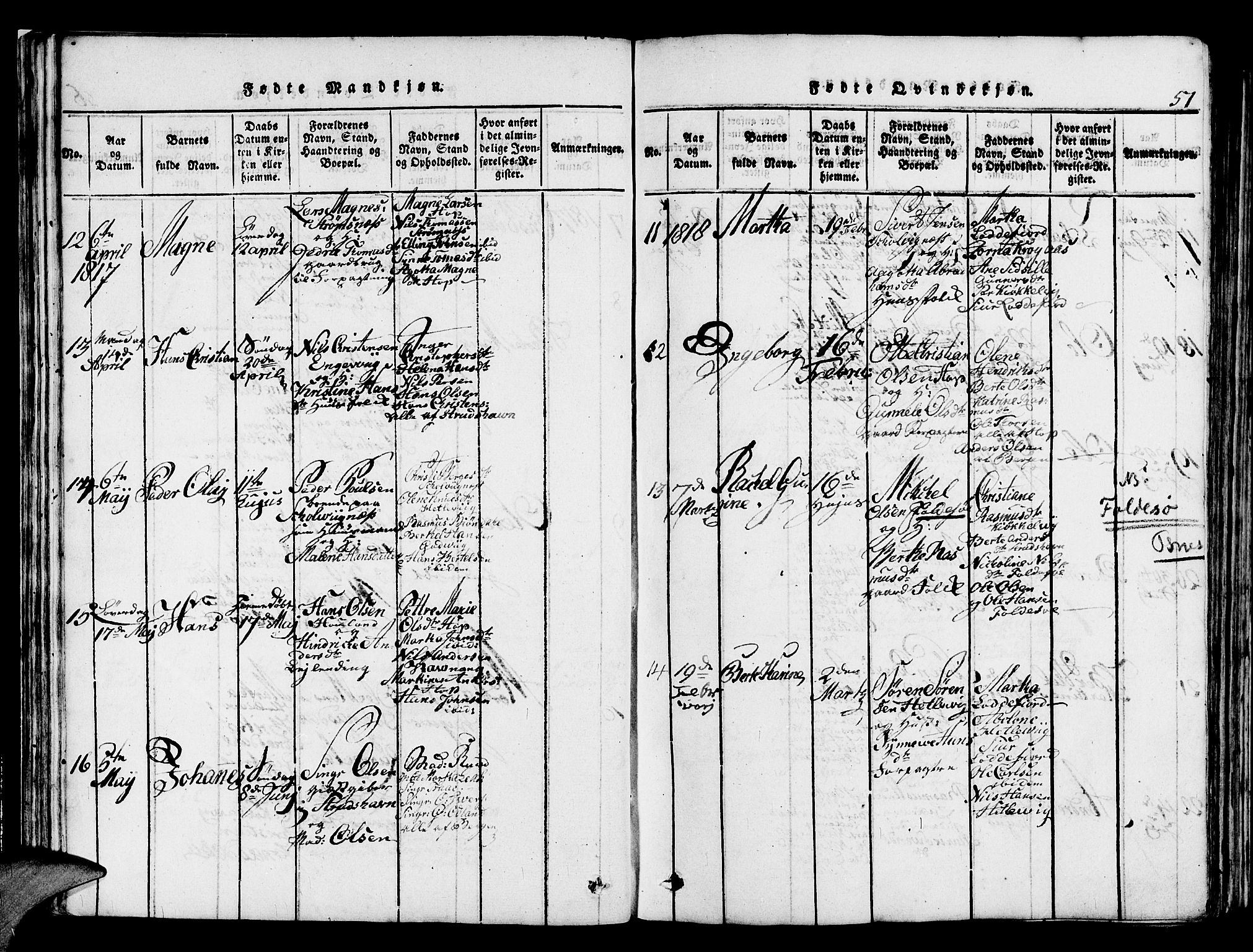 Askøy Sokneprestembete, AV/SAB-A-74101/H/Ha/Haa/Haaa/L0003: Parish register (official) no. A 3, 1815-1825, p. 57