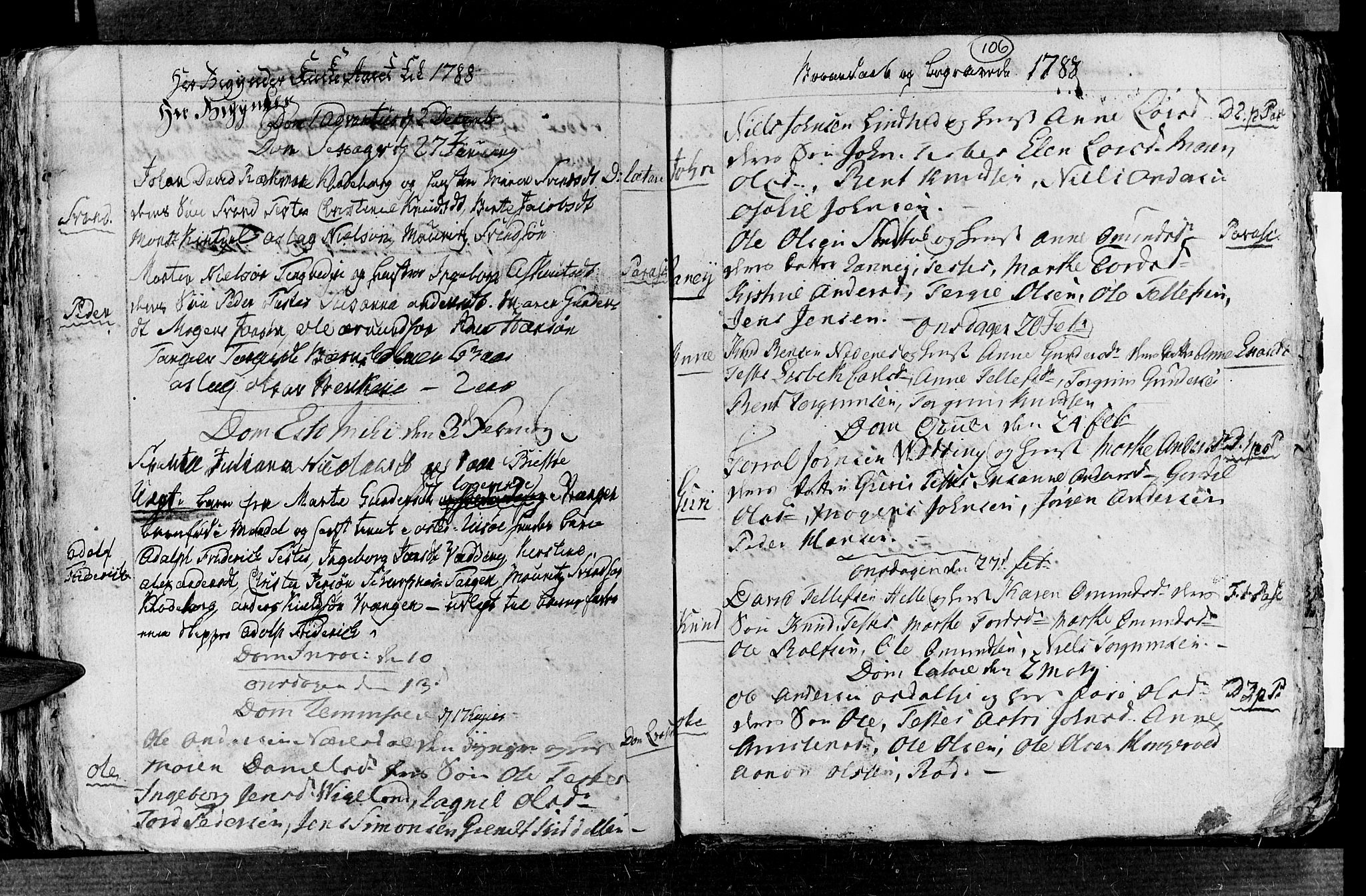 Øyestad sokneprestkontor, SAK/1111-0049/F/Fb/L0001: Parish register (copy) no. B 1, 1780-1794, p. 106