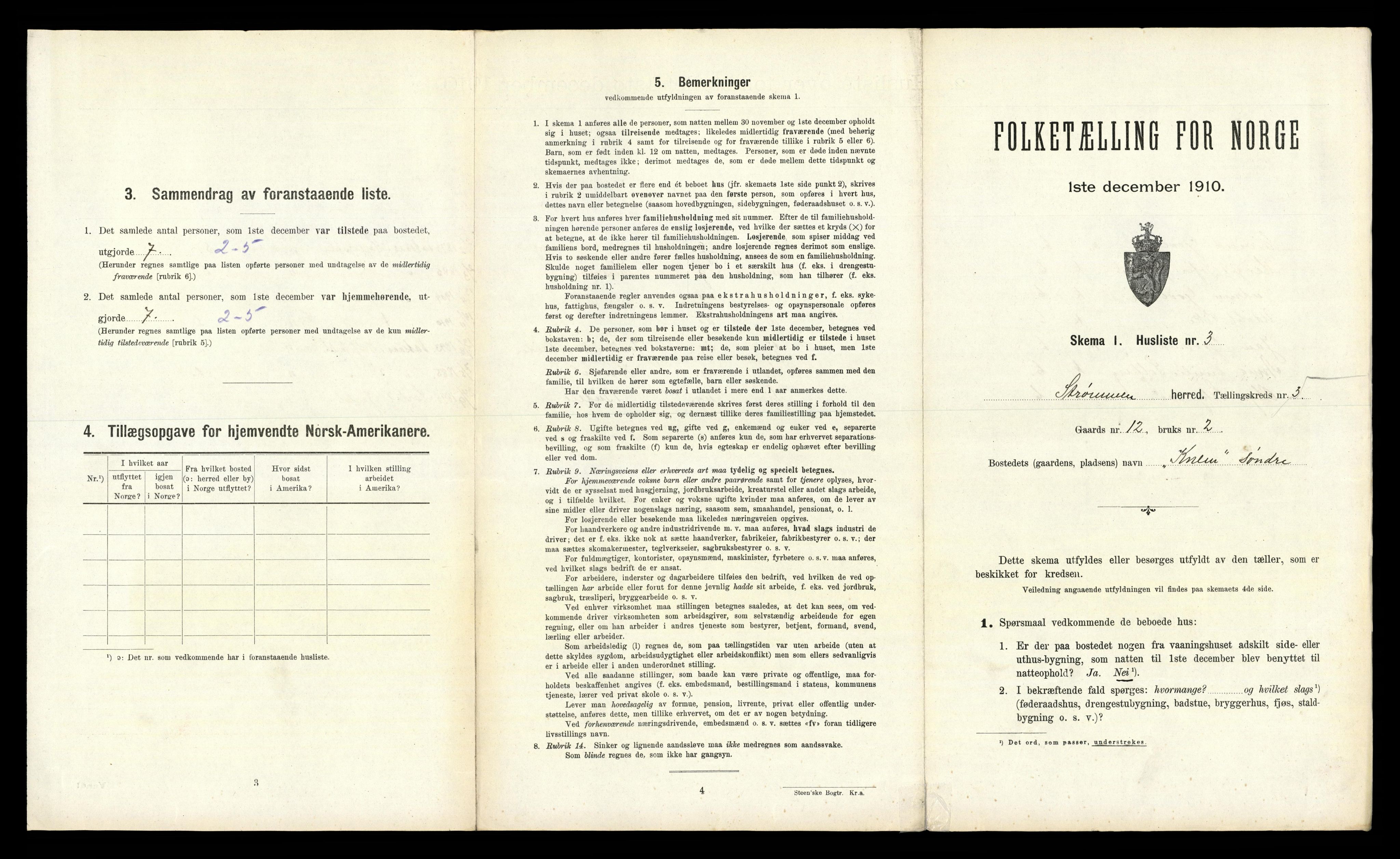 RA, 1910 census for Strømm, 1910, p. 218