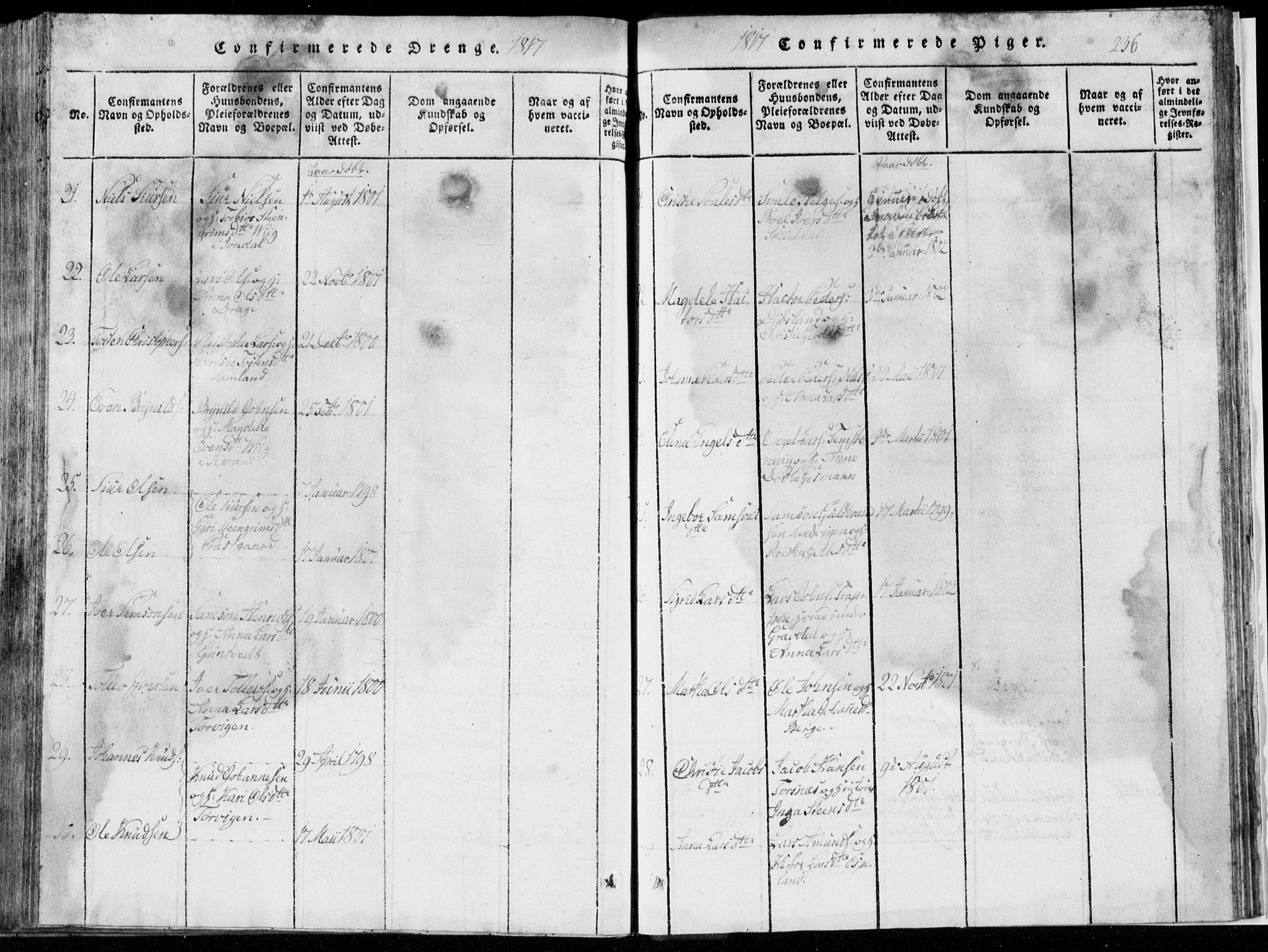 Strandebarm sokneprestembete, AV/SAB-A-78401/H/Hab: Parish register (copy) no. A  1, 1816-1826, p. 236